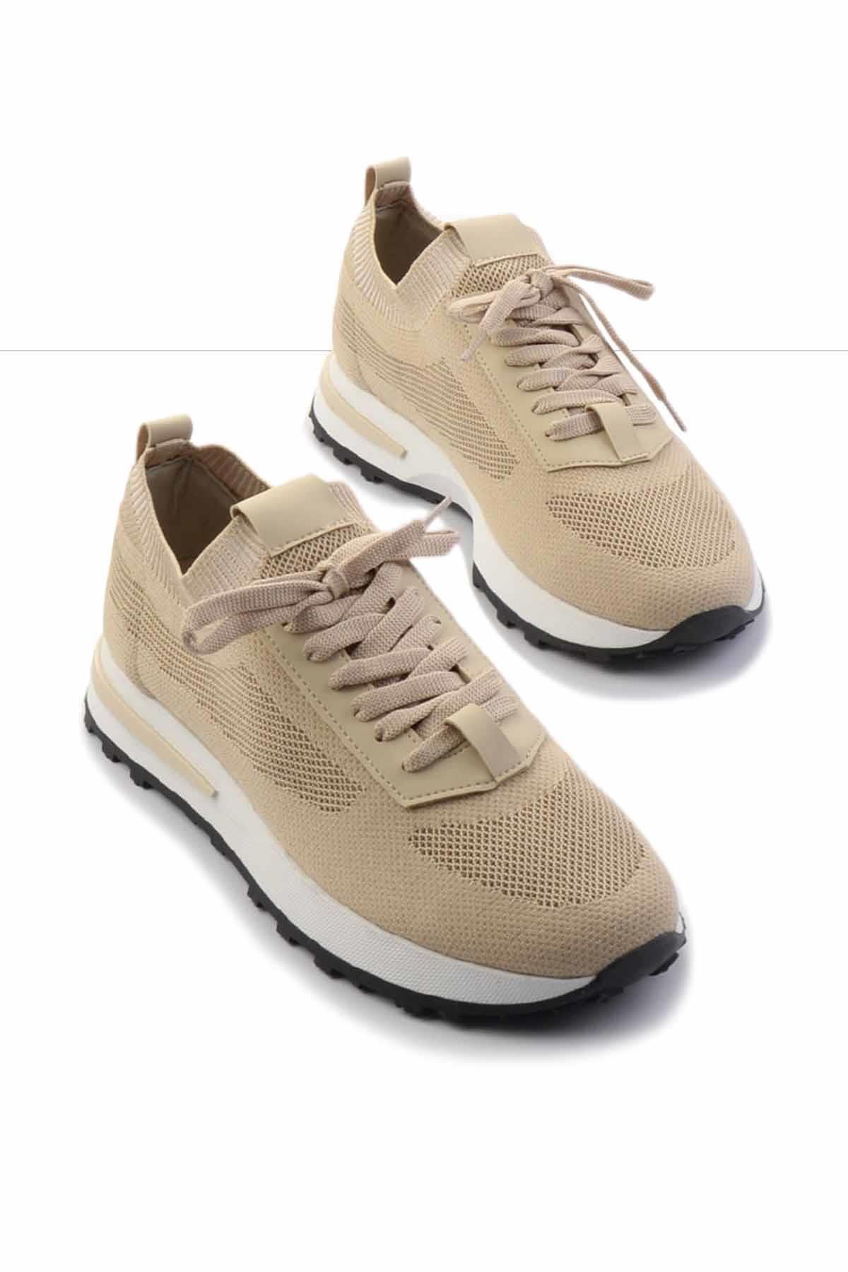 Bambi-Beige Knitwear Men's Sneakers E 01673900082 2