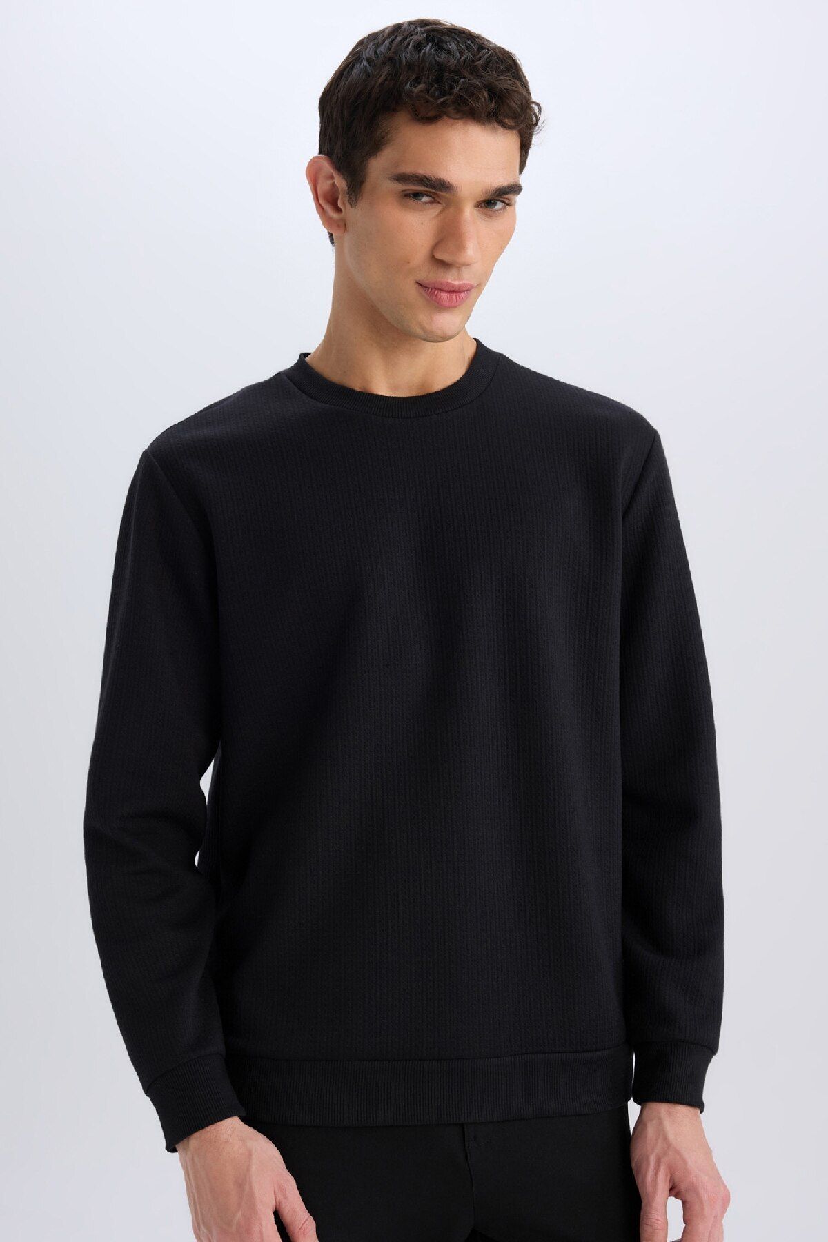 DeFacto Regular Fit Bisiklet Yaka Basic Düz Sweatshirt D7231AX25SP