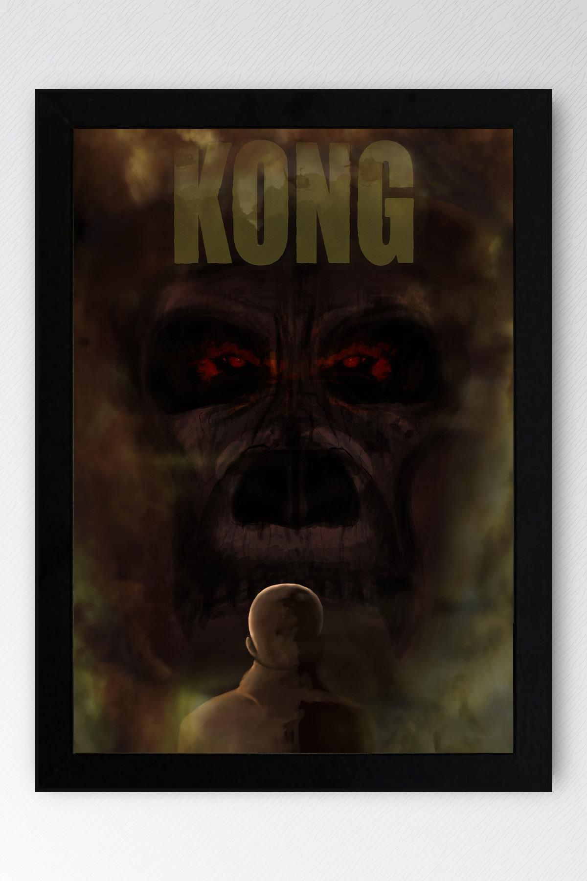 Saturn King Kong Skull Island Çerçeveli Tablo - Kafatası Adası Film Posteri Tablo