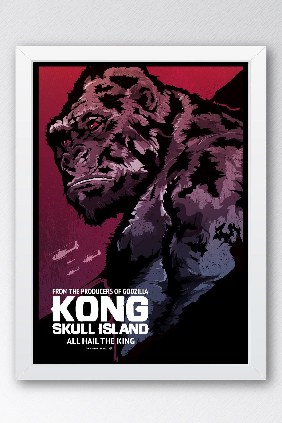 Saturn Kong Skull Island Çerçeveli Tablo - Kafatası Adası Film Posteri Tablo