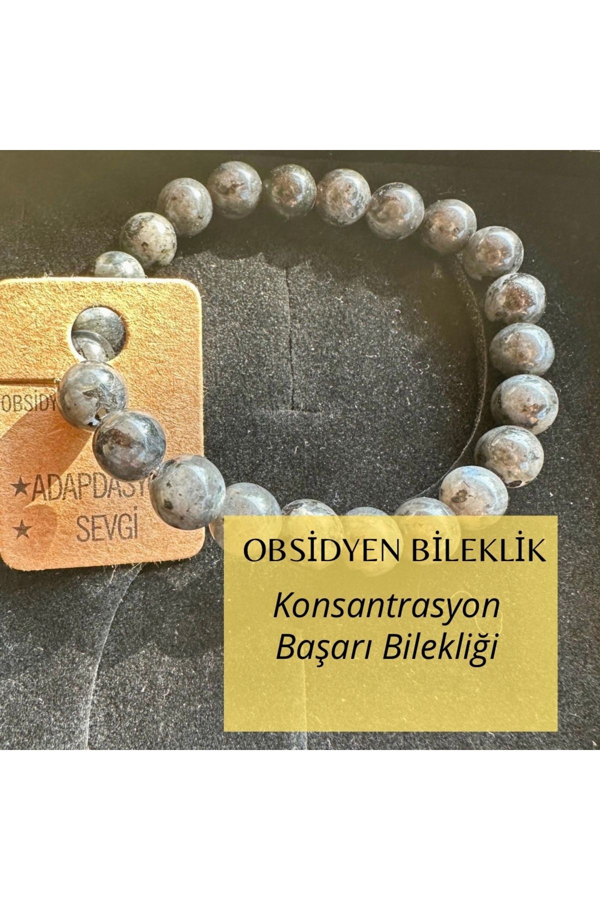 Butik Obsidyen Doğaltaş Bileklik (Başarı Yükseltici)