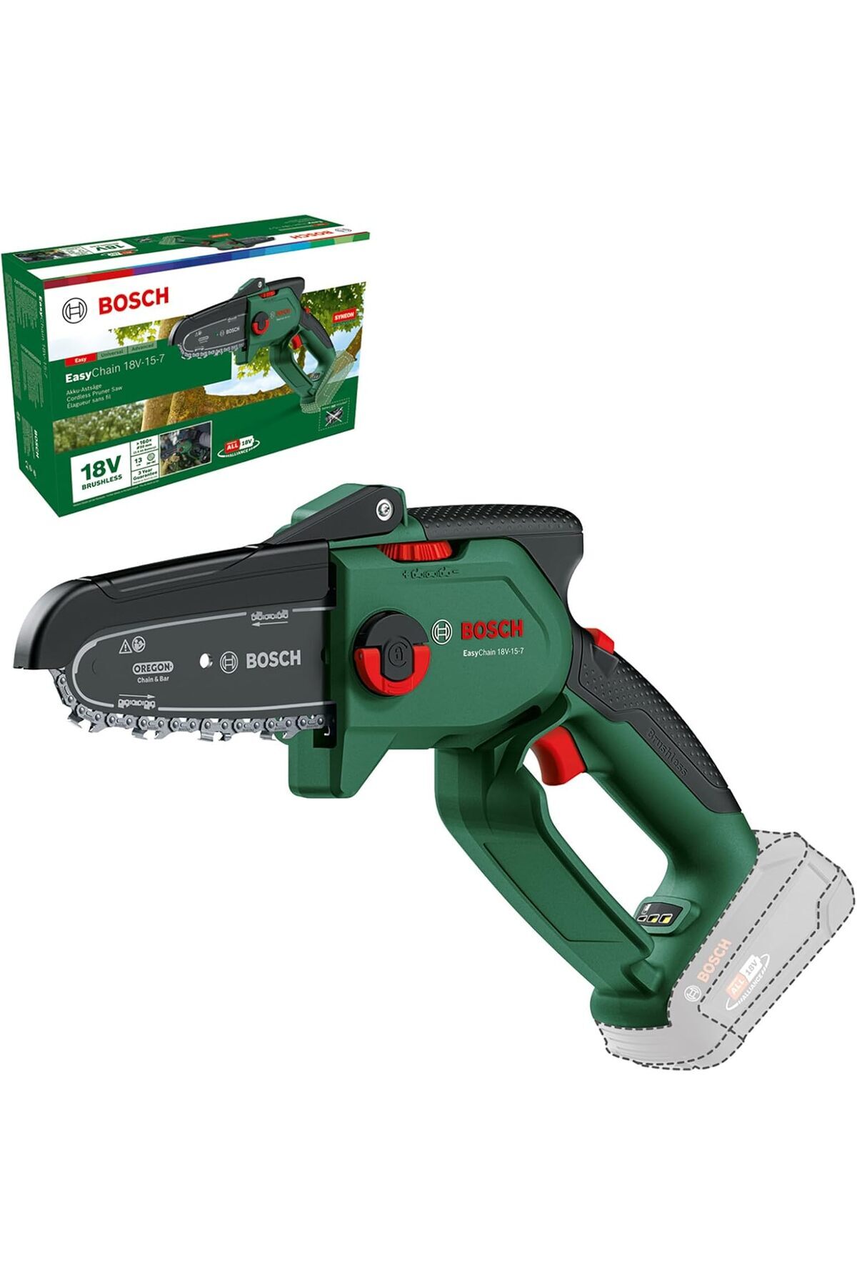 Bosch Easychain 18V-15-7 Şarjlı Zincirli Budama Makinası 18 Volt