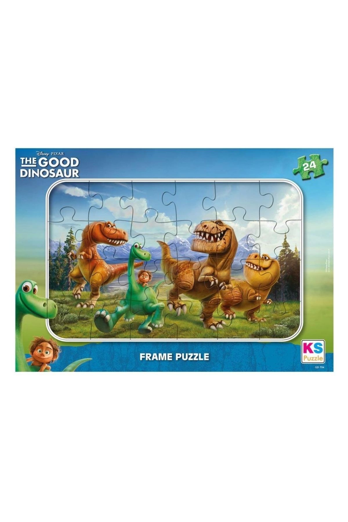 GLIMMERY Nessiworld GD 704 The Good Dinosaur Frame Puzzle 24 Parça