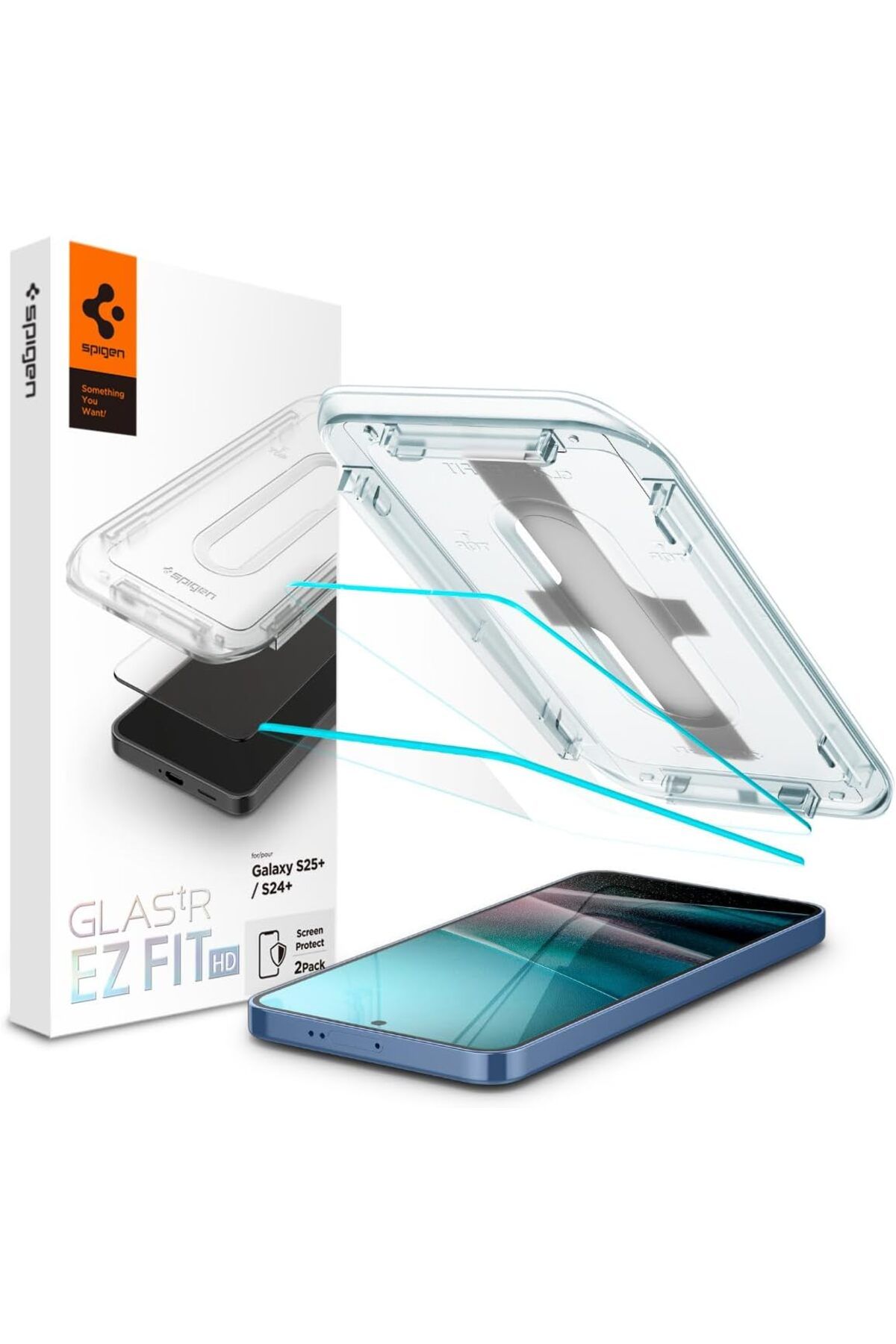 Spigen-GLAStR EZ FIT HD Samsung Galaxy S24 Plus/Galaxy S25 PLUS Screen Protector - 2 PACK 1