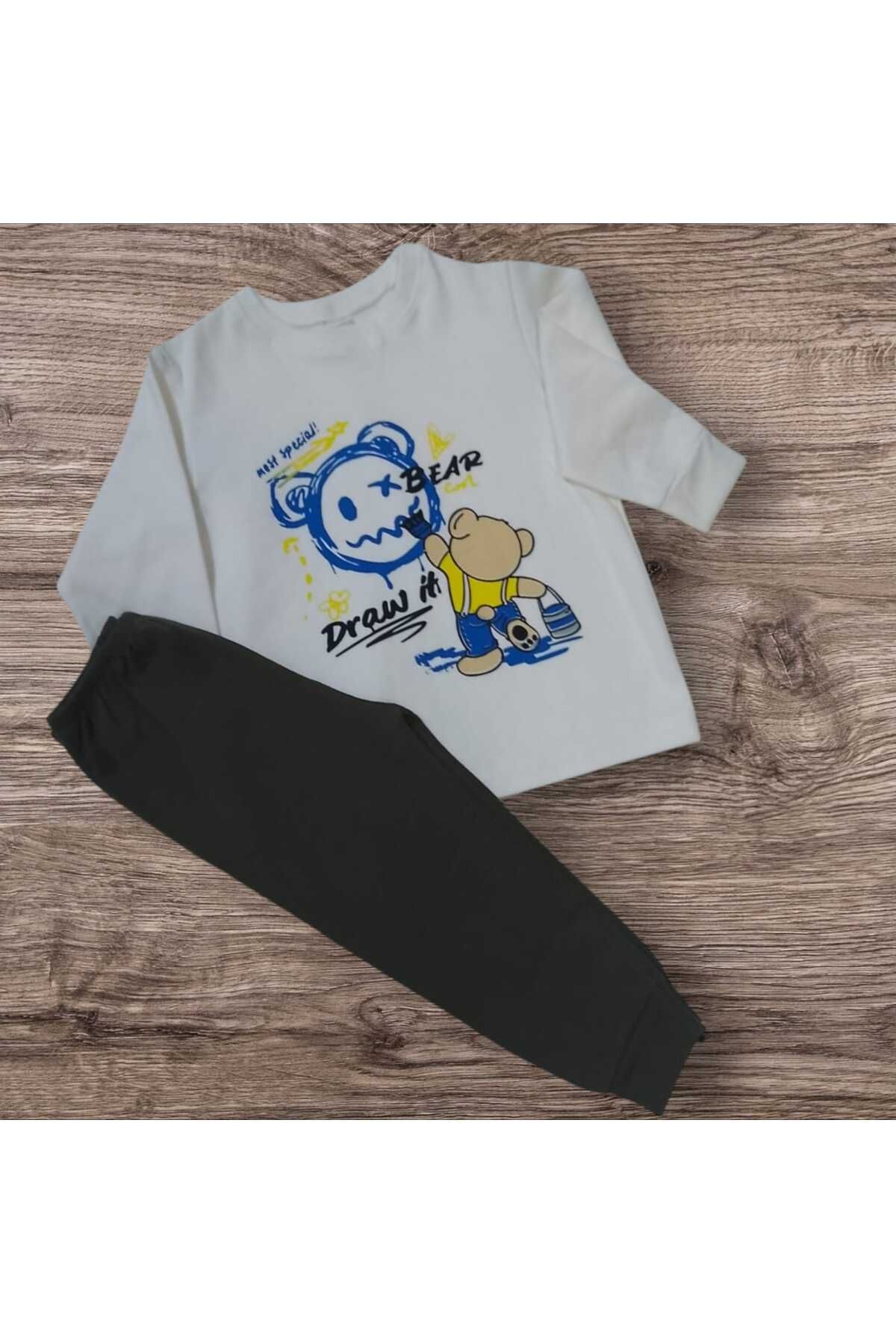 BBkidswear Erkek bebek baskılı eşofman  takımı