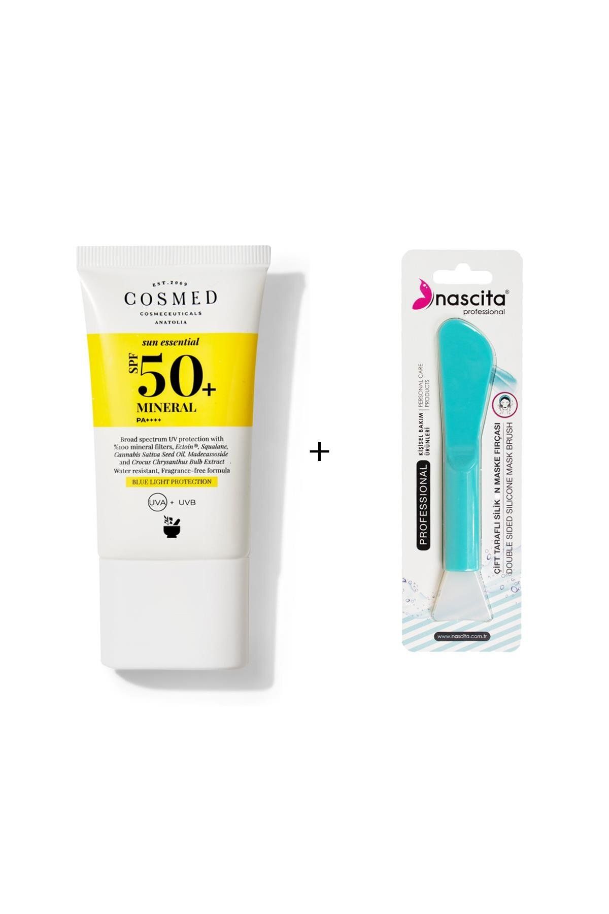 nascita Mineral 50 SPF 40 Ml Yüz Güneş Kremi + Nascita Yüz Fırçası - 48