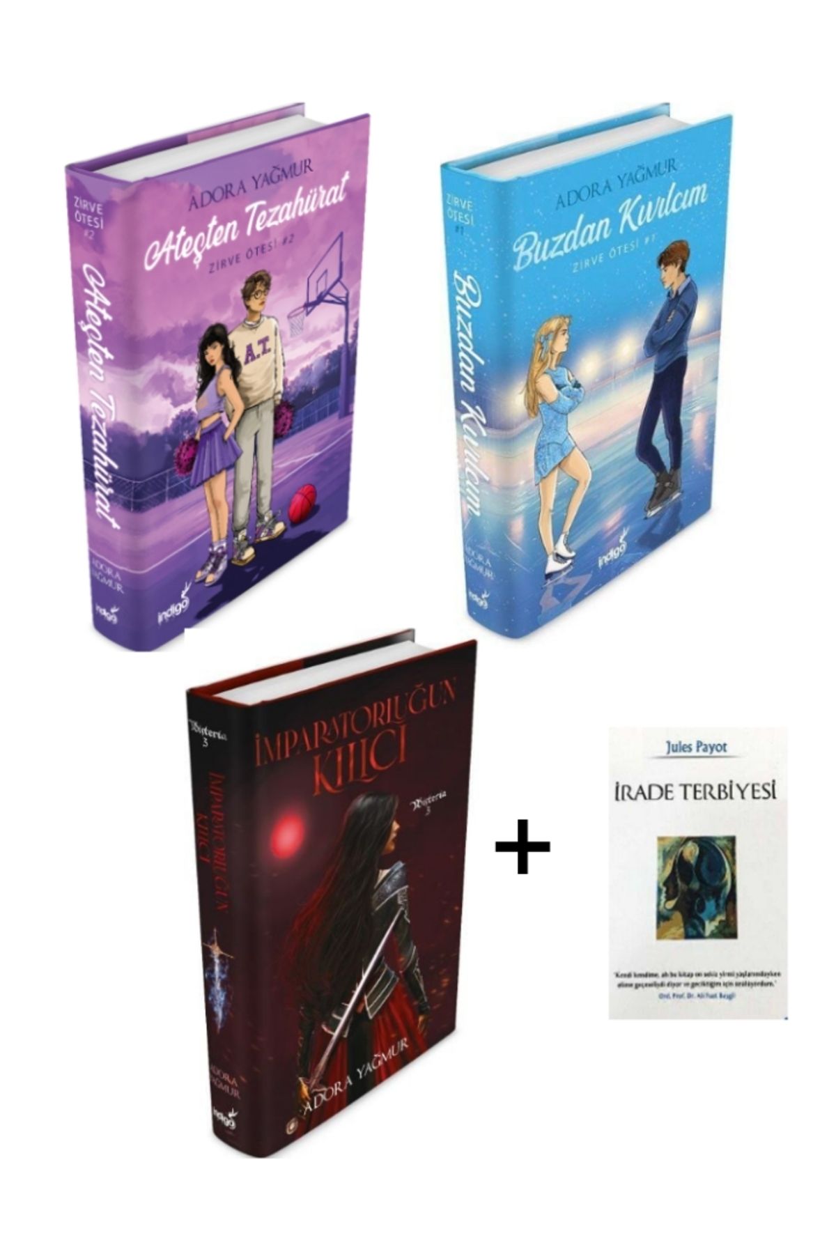 İndigo Kitap Ateşten Tezahürat, Buzdan Kıvılcım ve İmparatorluğun Kılıcı Adora Yağmur 3 Kitap Ciltli Set