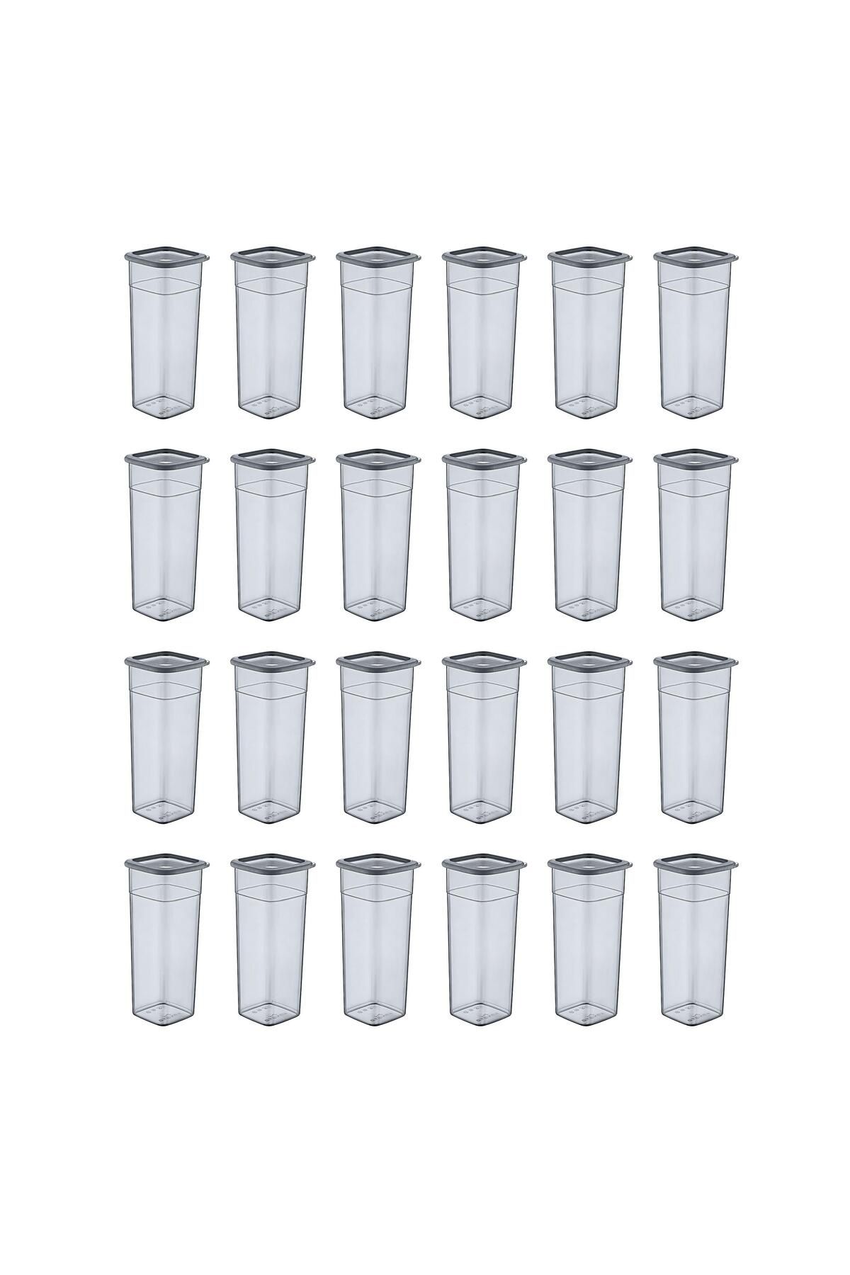 Smartware-Set of 24 Anthracite 2140 ml - Square Storage Container 1