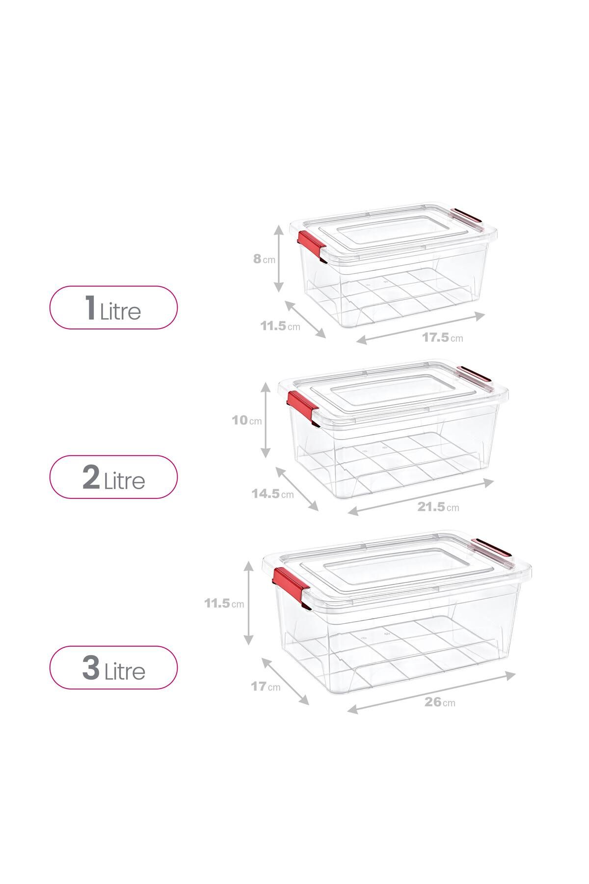 Smartware-Set of 3 Smart Box Storage Containers 1-2-3 Lt 3
