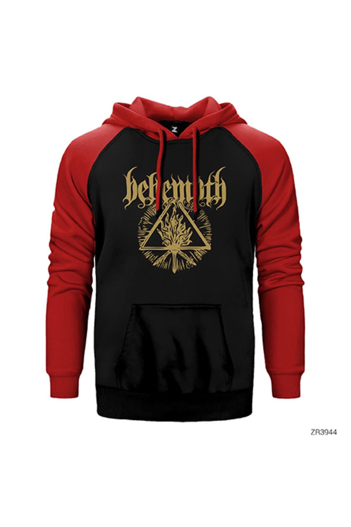 Z zepplin Behemoth Triangle Kırmızı Renk Reglan Kol Kapşonlu Sweatshirt