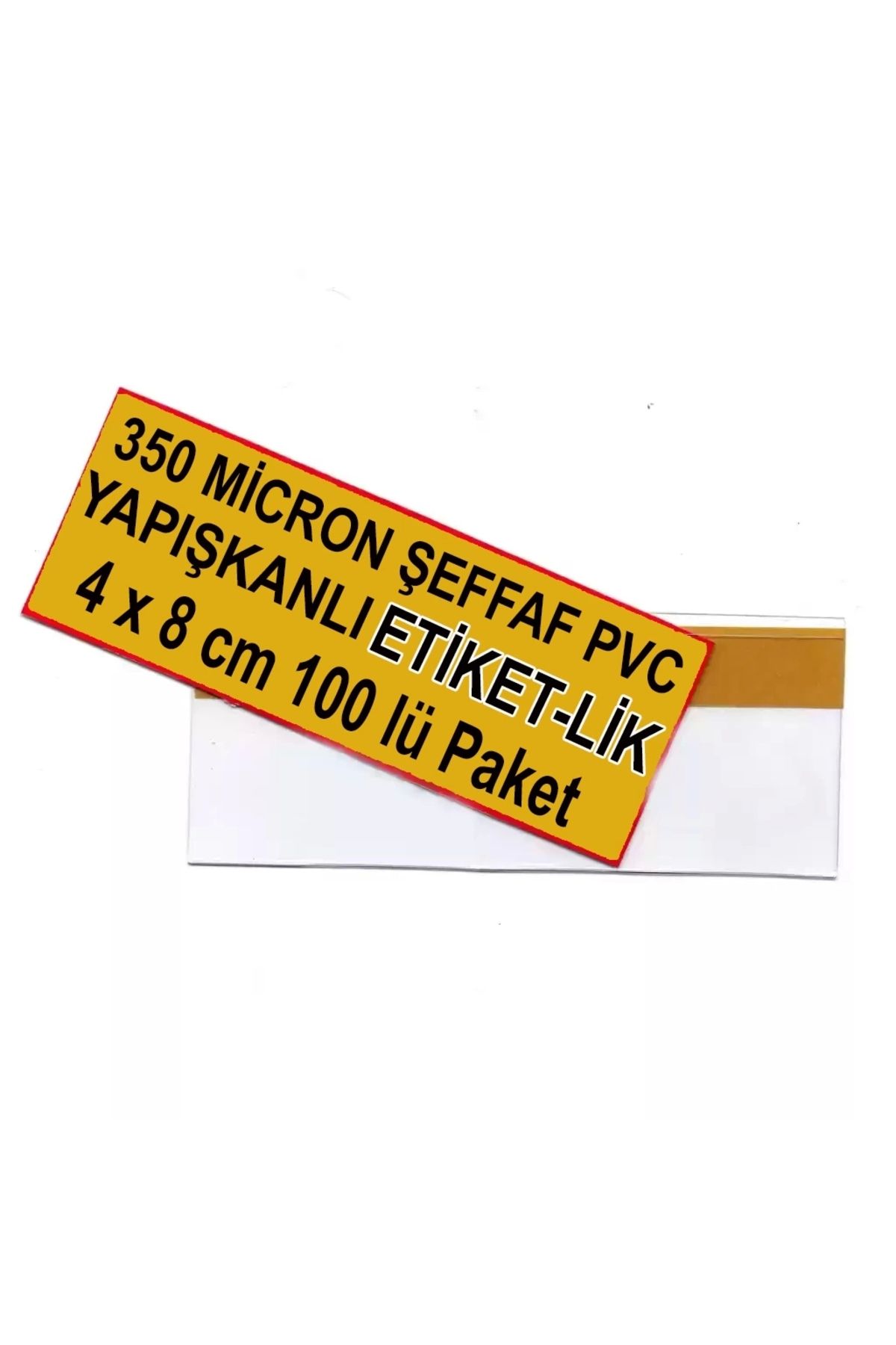 MT Bantlı Plastik Etiketlik PVC Şeffaf Etiketlik Market Fiyat Etiketliği 4cm x 8cm 100 lü Pk.