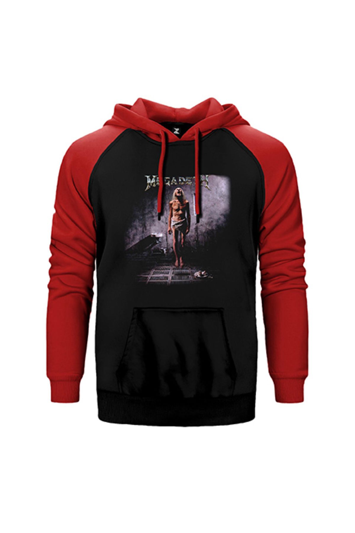 Z zepplin Megadeth Countdown to Extinction Kırmızı Renk Reglan Kol Kapşonlu Sweatshirt