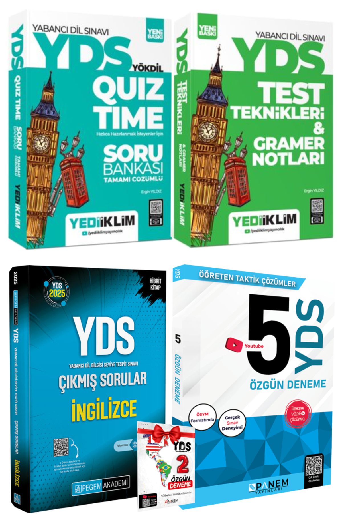 Yediiklim Yayınları 2025 Yediiklim YDS Soru Bankası+Yediiklim YDS Test Teknikleri+YDS Çıkmış Sorular+Panem YDS Deneme