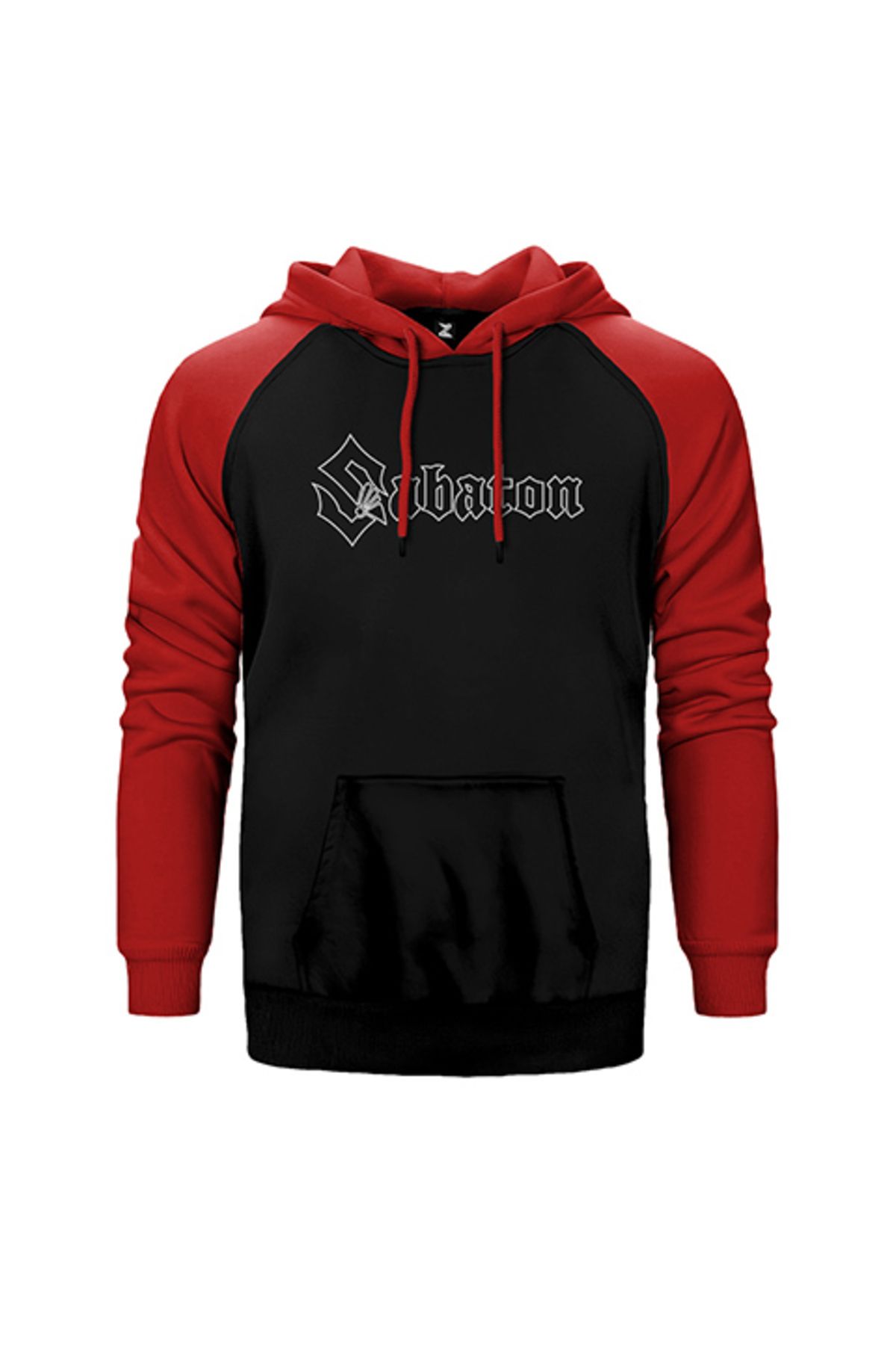 Z zepplin Sabaton Logo Vector Kırmızı Renk Reglan Kol Kapşonlu Sweatshirt