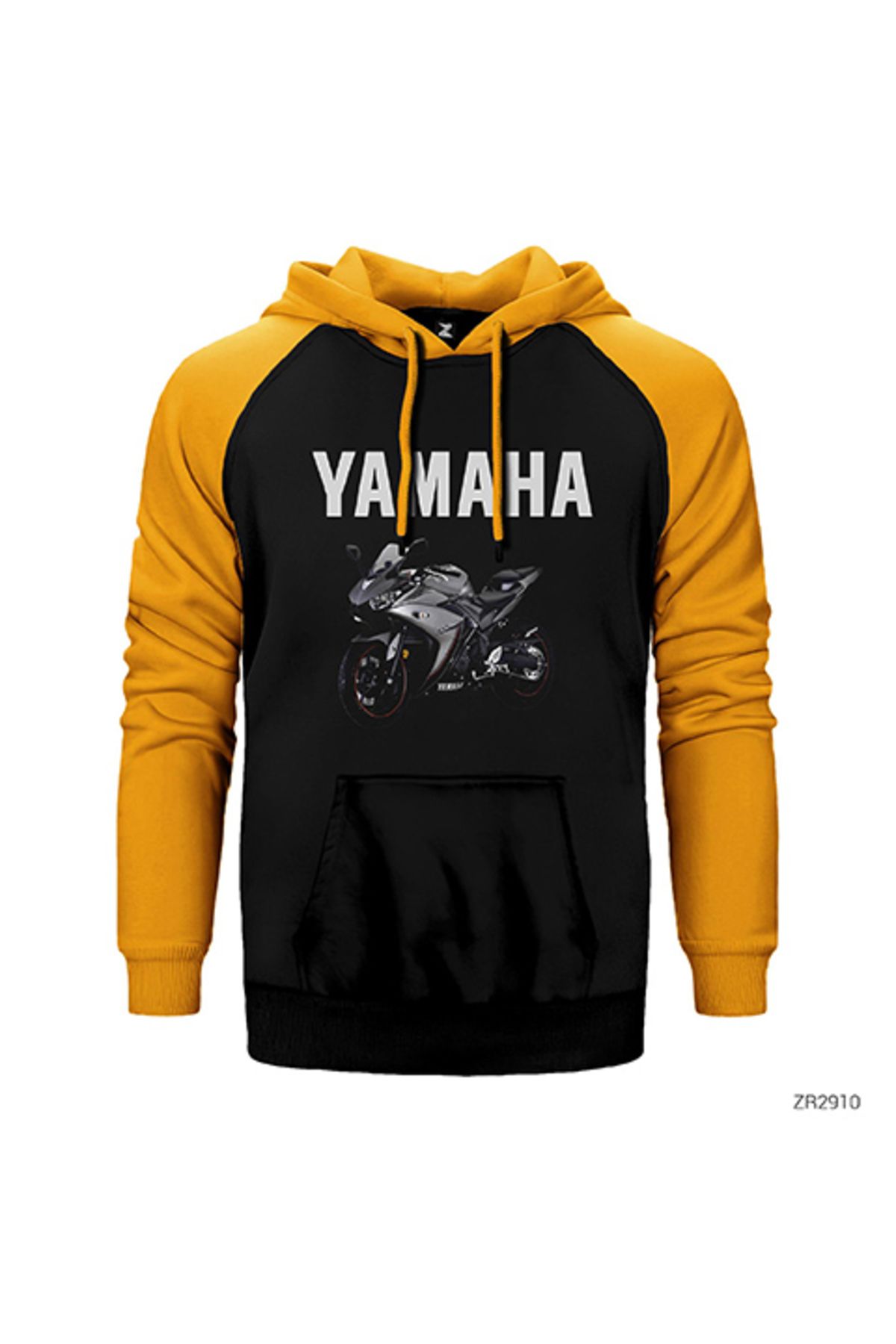 Z zepplin Yamha R25 Sarı Renk Reglan Kol Kapşonlu Sweatshirt