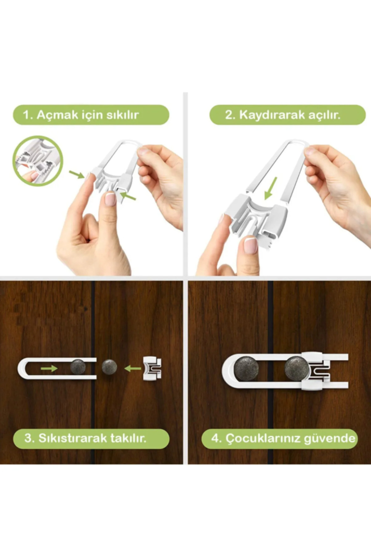 Hilamingo Home 5 Adet Raylı Dolap Kilidi Çocuk Bebek Güvenliği Emniyet Kilidi fotoğrafı 3 (önizleme)