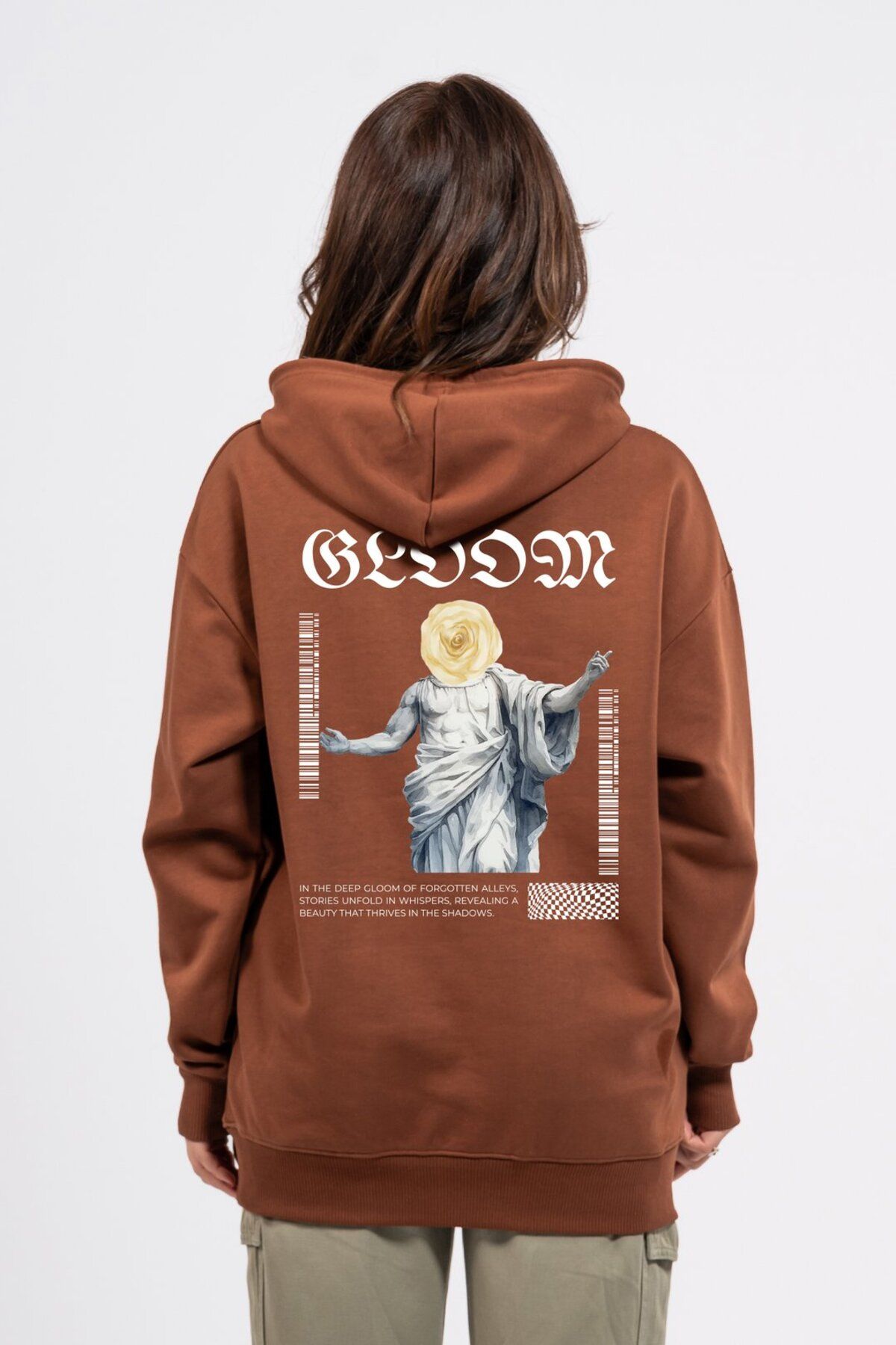 LUMARTA Oversize Sırtta Bloom Baskılı Hoodie