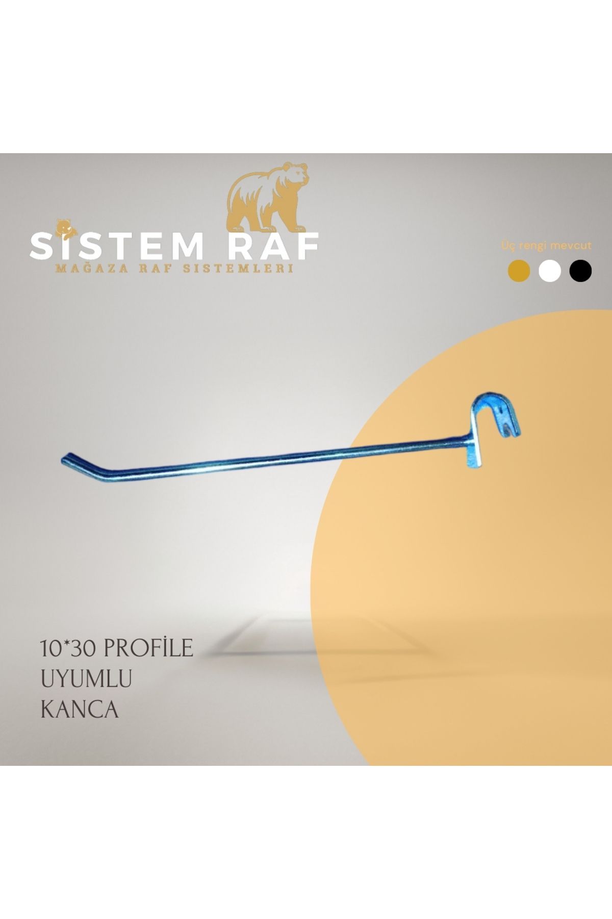 sistem raf 10*30 Profile Uyumlu Kanca (25’li Paket)