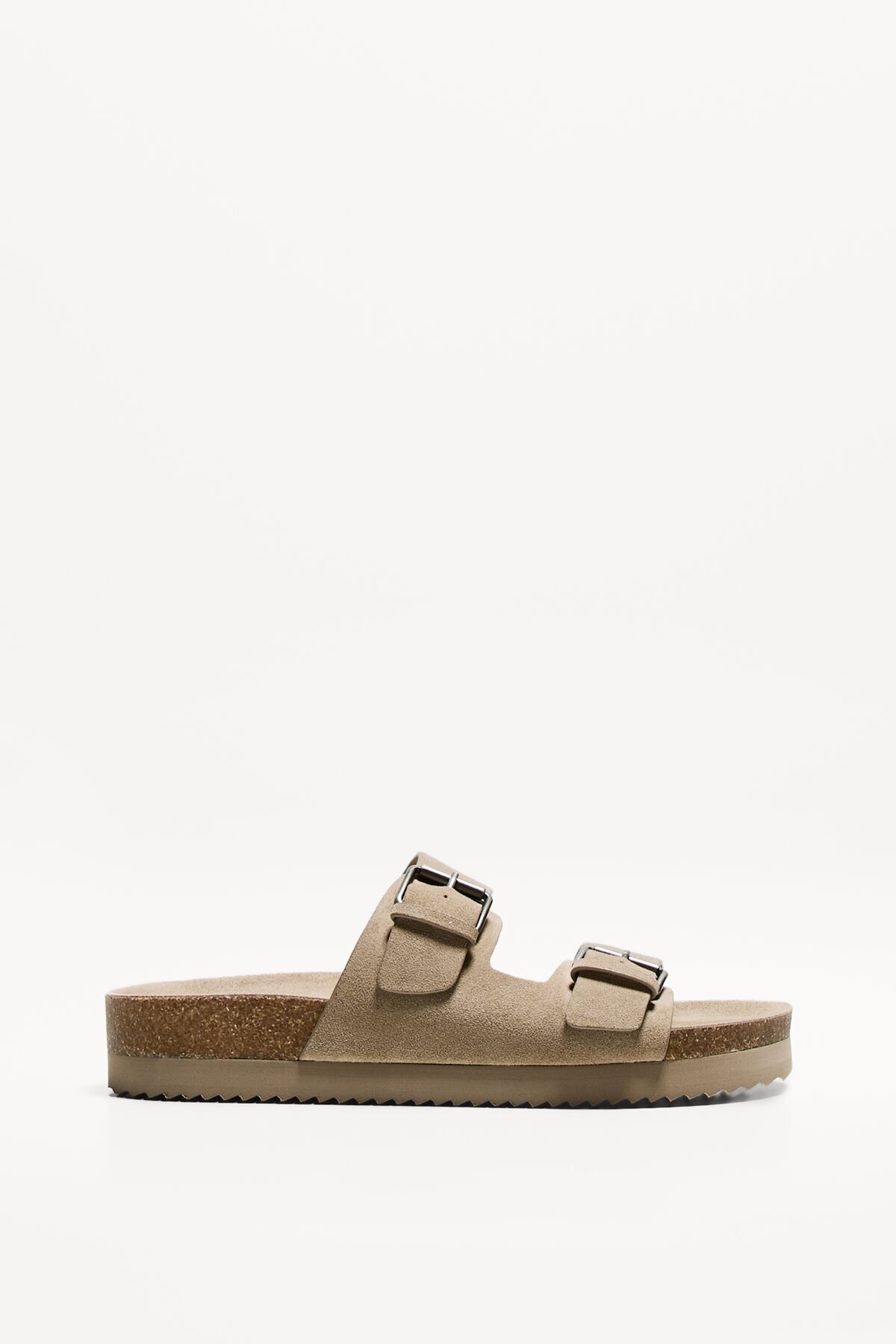 Bershka-buckled flat slider sandals 3