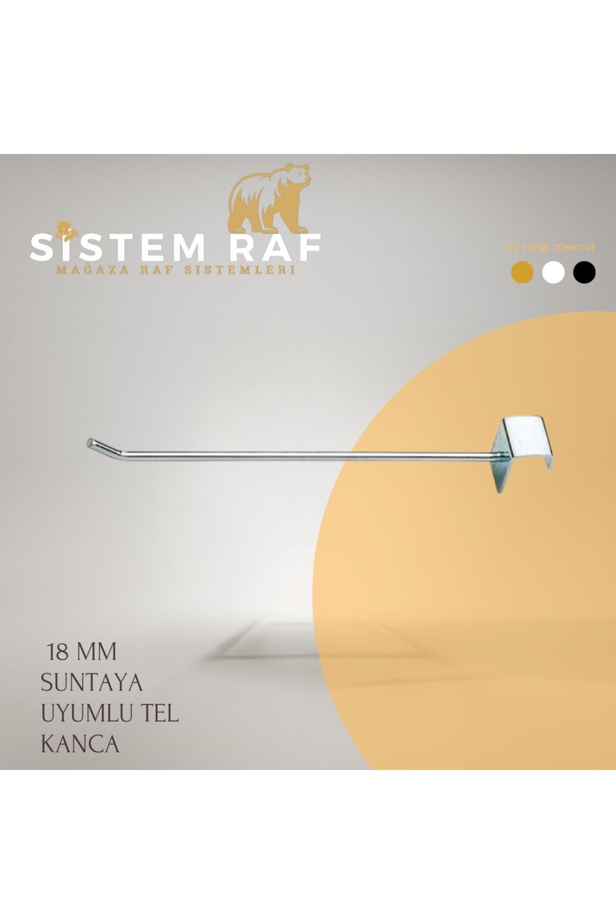 sistem raf 18 Mm Suntaya Geçme Raf Kancası