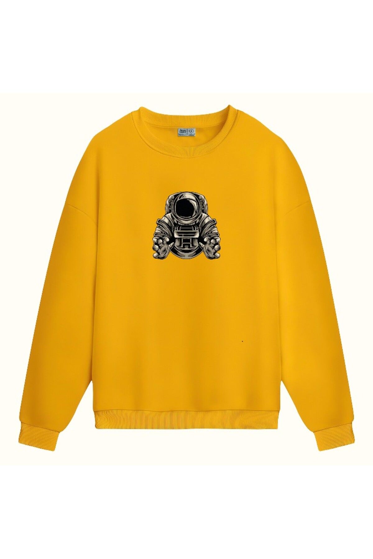 CCwear scary astronaut baskılı bisiklet yaka sweatshirt