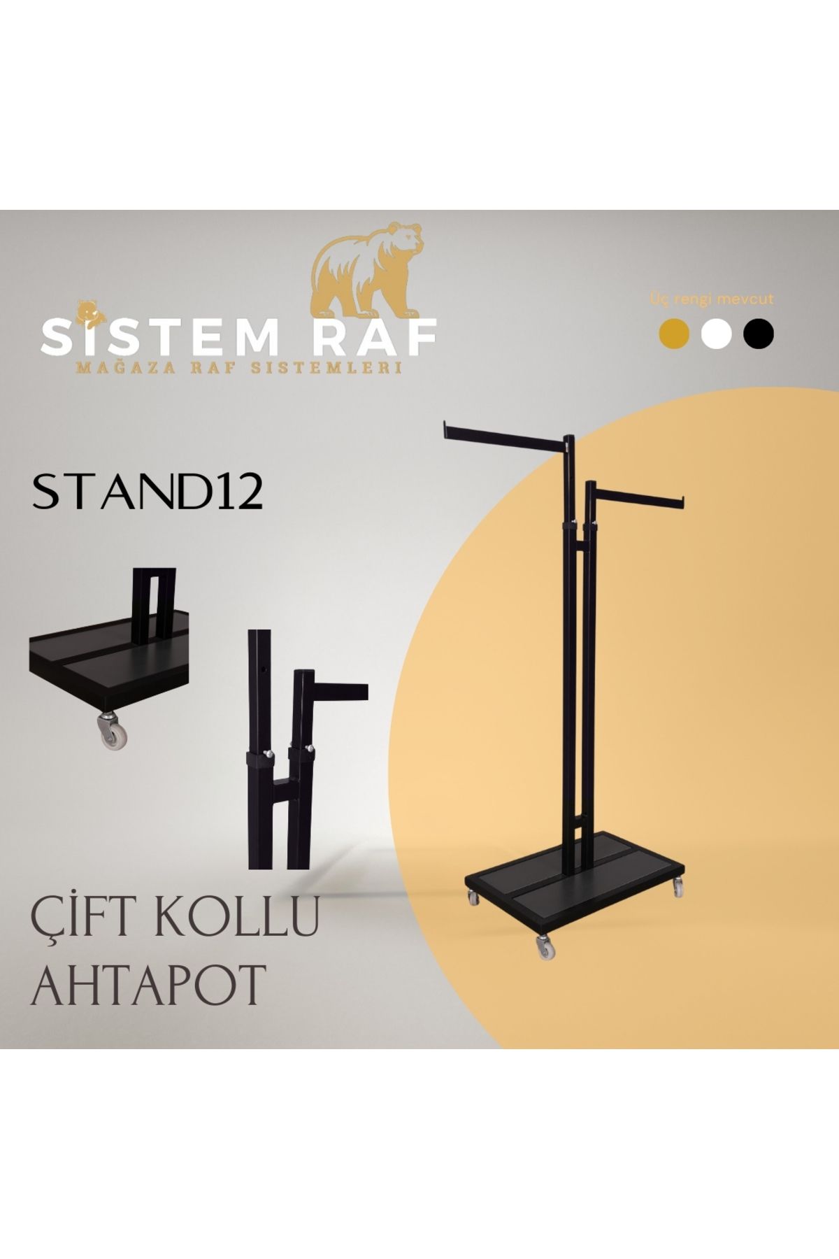 sistem raf Çift Kollu Ahtapot Stand - Elbise Askısı