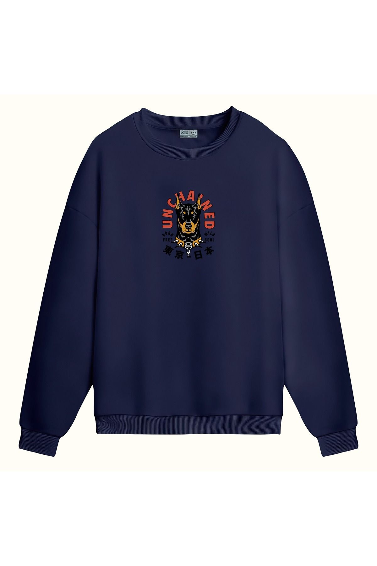 CCwear unchained dog baskılı bisiklet yaka sweatshirt