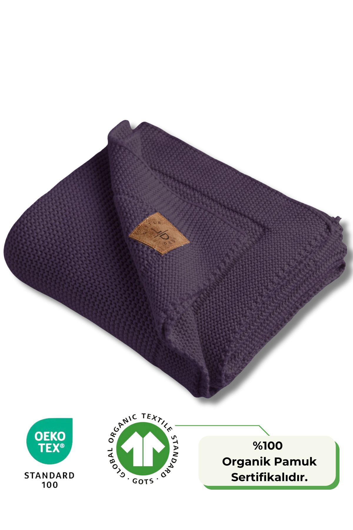 Next Baby LITTLE DEDI Alina Organic Cotton Knitted Plum Baby Blanket