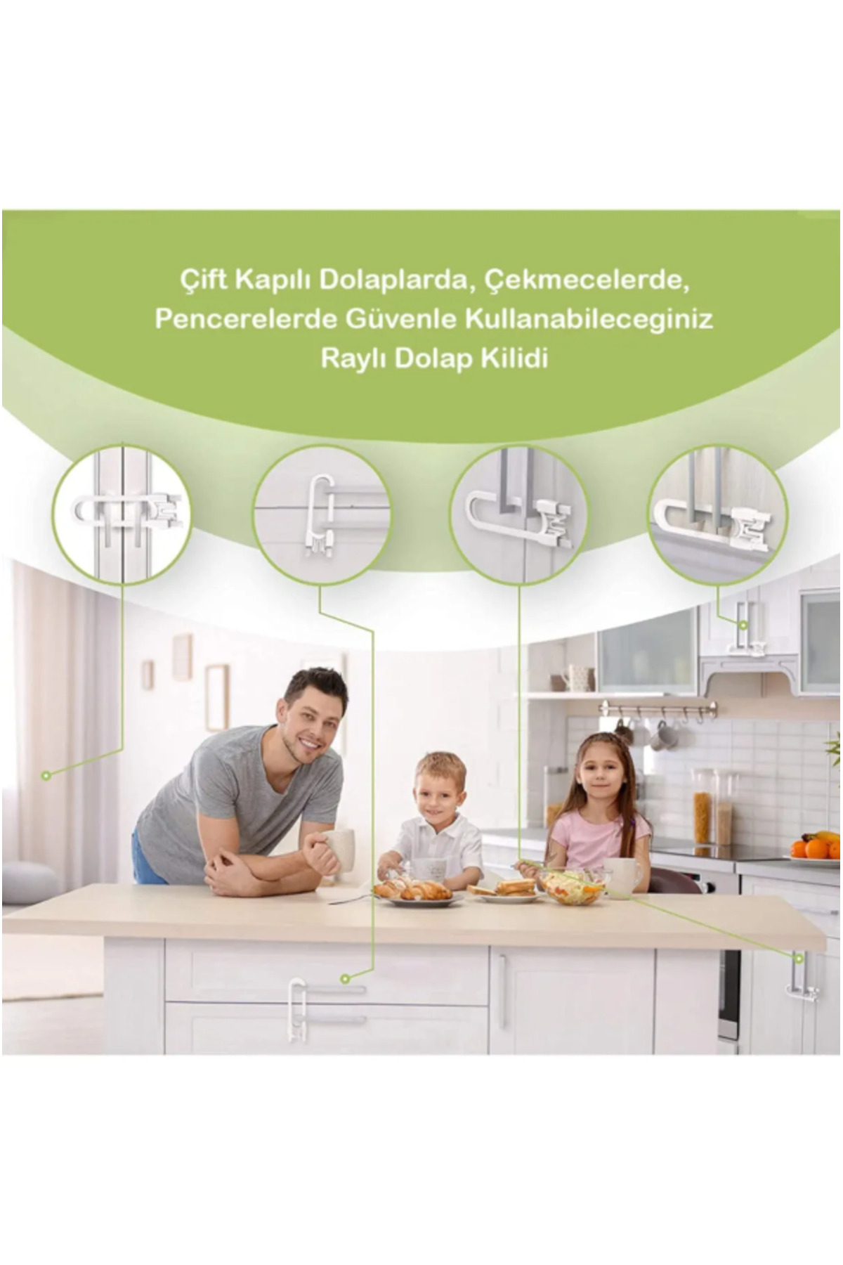 Hilamingo Home 5 Adet Raylı Dolap Kilidi Çocuk Bebek Güvenliği Emniyet Kilidi fotoğrafı 4 (önizleme)