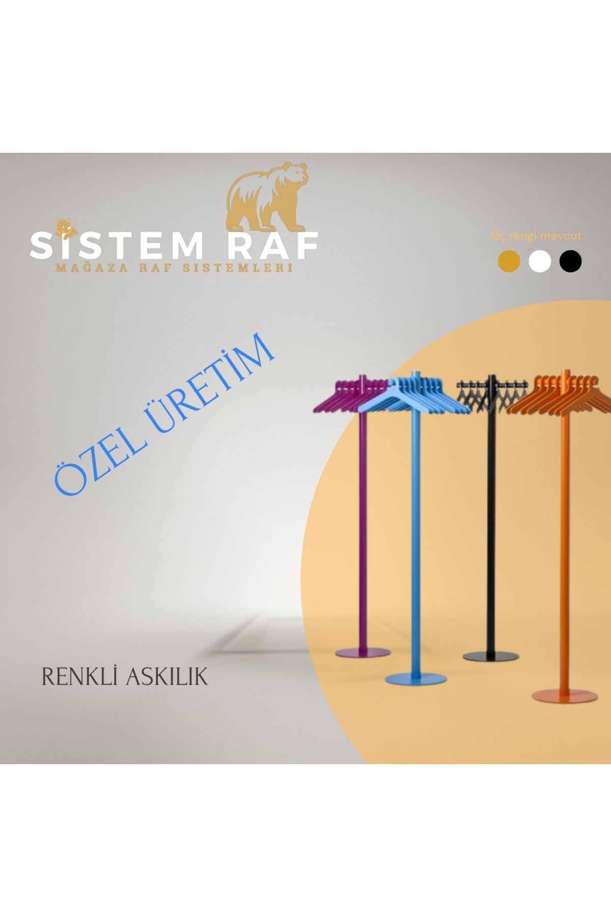 sistem raf Renkli Askılık - Özel Üretim