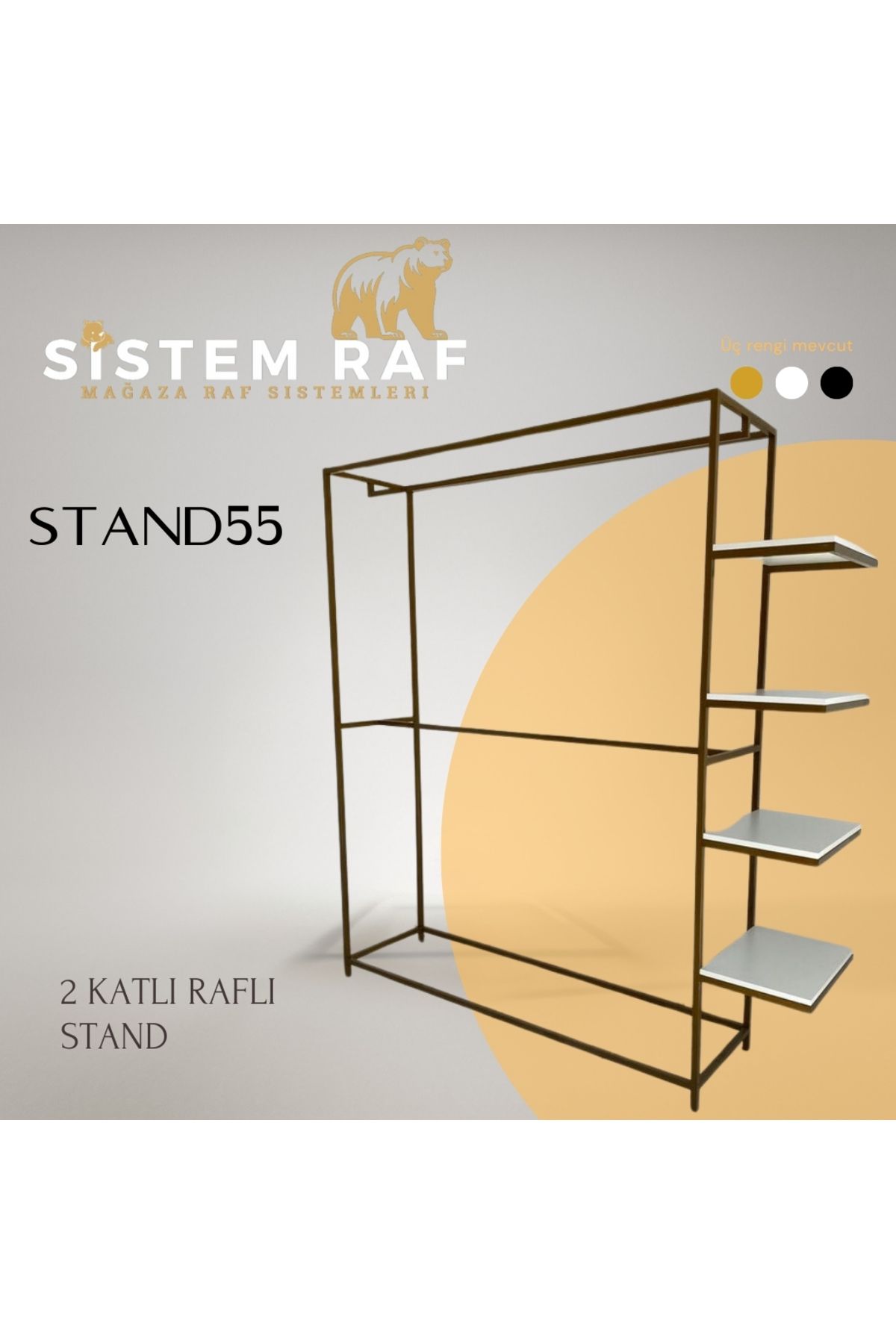 sistem raf İki Katlı Raflı Askılık - Orta Stand