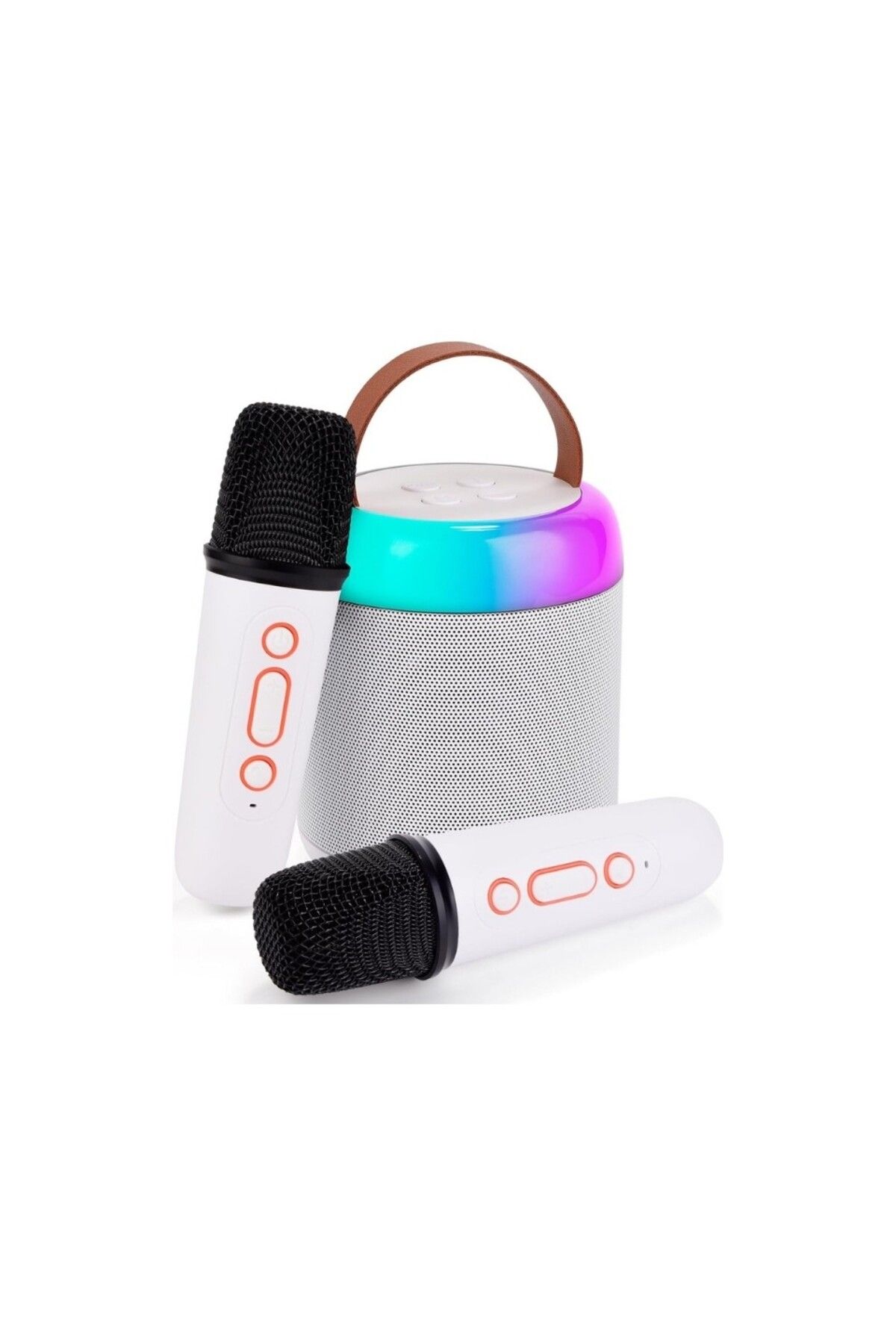 TEKNOTOPIA Karaoke Hoparlör 1 Mikrofonlu Bluetooth Taşınabilir Rgb Işıklı, USB, Fm Radyo, Sd Kart Destekli