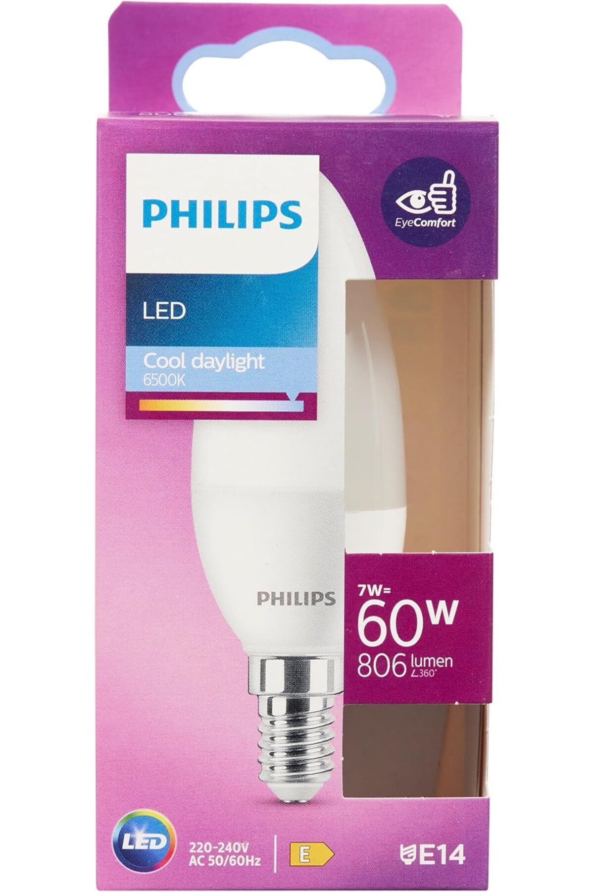 yenibagshop LED 60W B38 E14 Mum Tipi Beyaz Işık Dim Edilmez Ampul