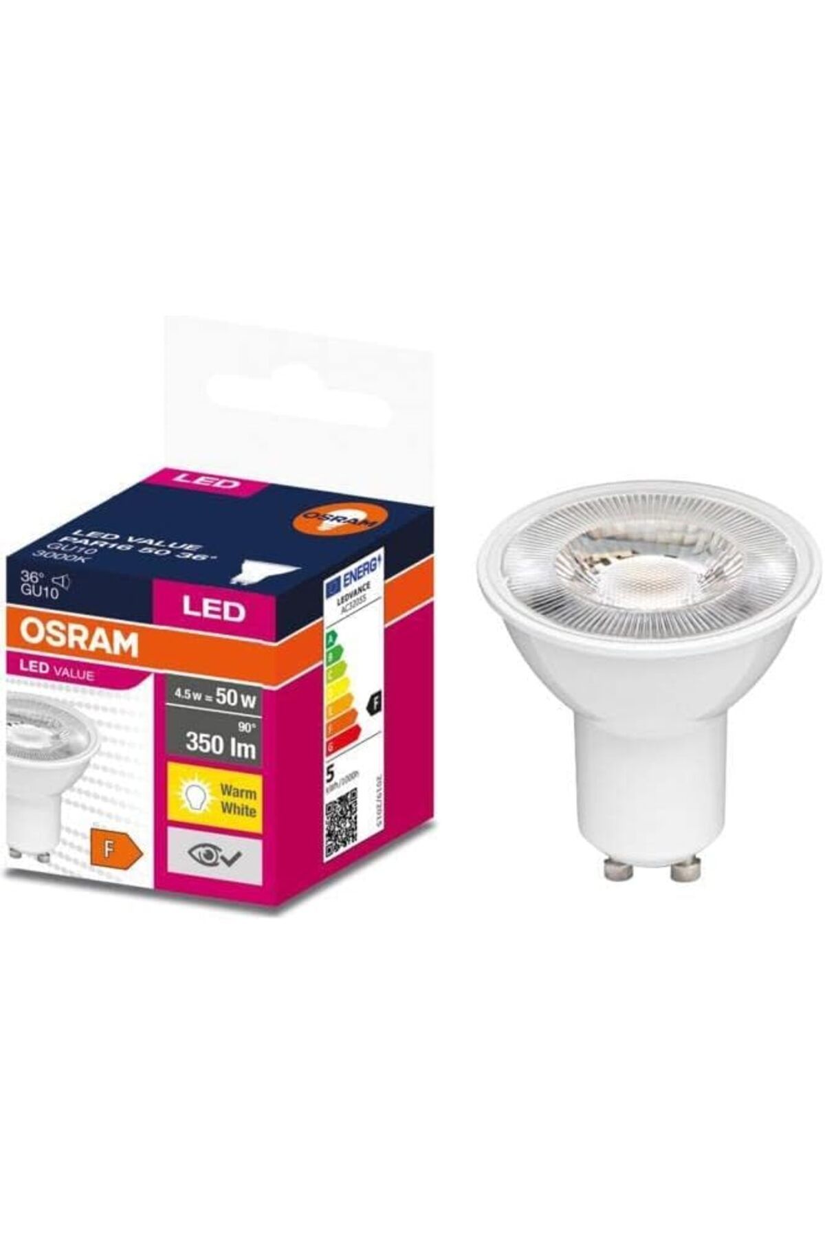 STOREMAX cmllashop Led Value 4,5-5W(50W) Led Spot Ampul Sarı 3000K - GU10 Duy 542093