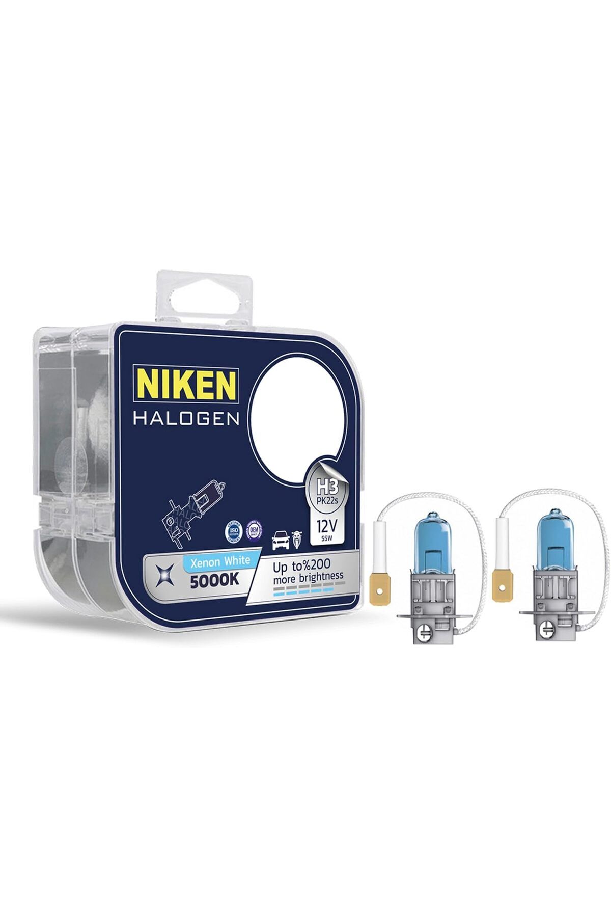 STOREMAX dlshop 12V H3 55W Beyaz Işık Ampul 5000K, 2 Adet star 990396