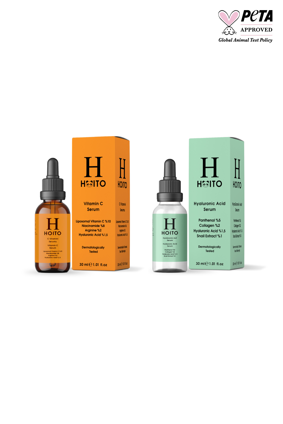 Aydınlatıcı & Yoğun Nemlendirici Cilt Bakım Rutini: C Vitamini Serumu (30 ml) + Hyalüronik Asit Serum (30 ml) — H10009 — تصویر 2 از 2