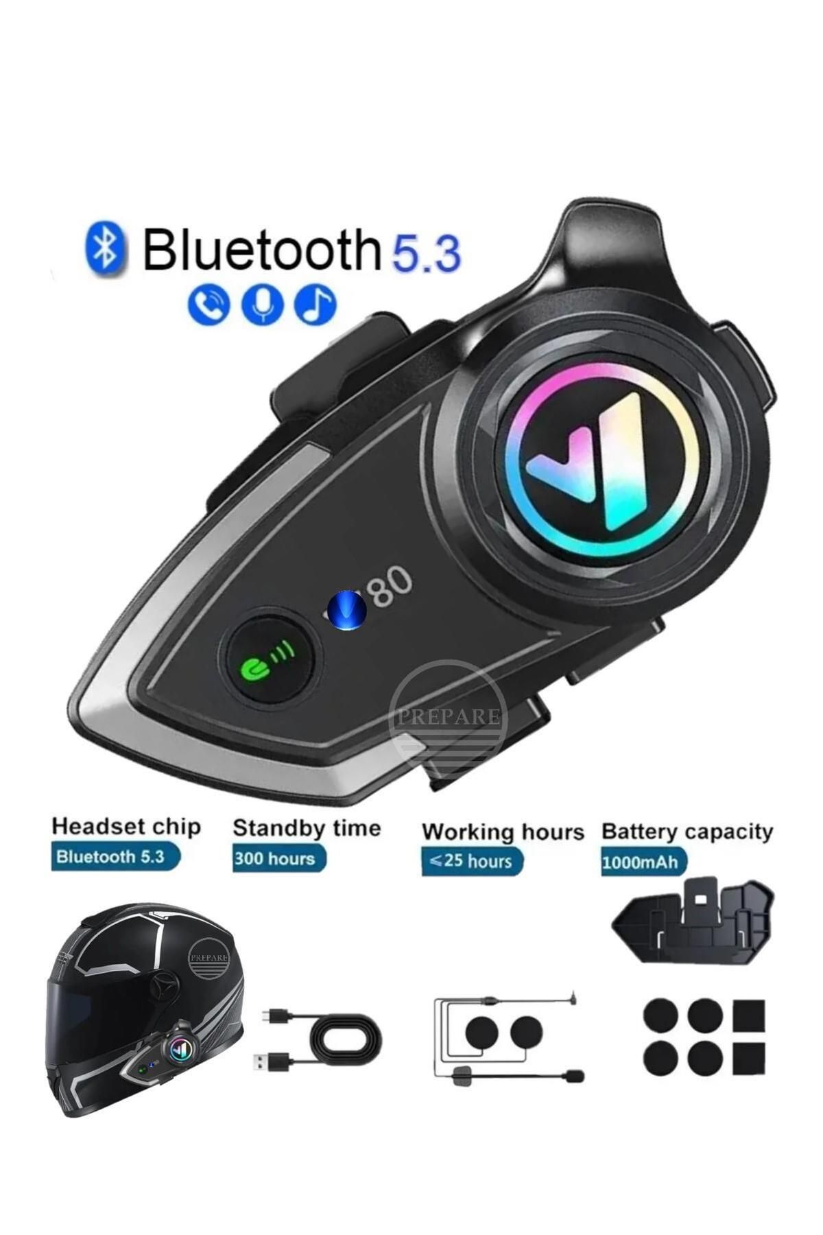 PREPARE Kask Bluetooth Kulaklık PR80 Bluetooth Motosiklet Kulaklık 5.3 Motosiklet Kulaklık