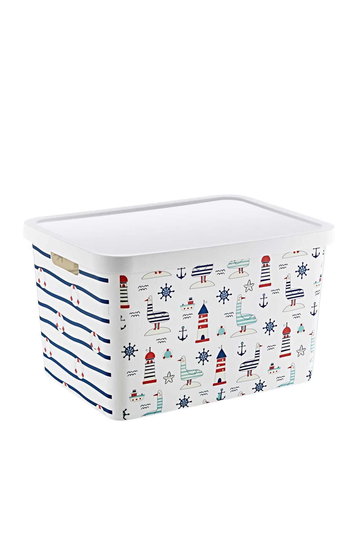 Smartware-Stafi Patterned Multi-Purpose Box with Lid 18 LT 1