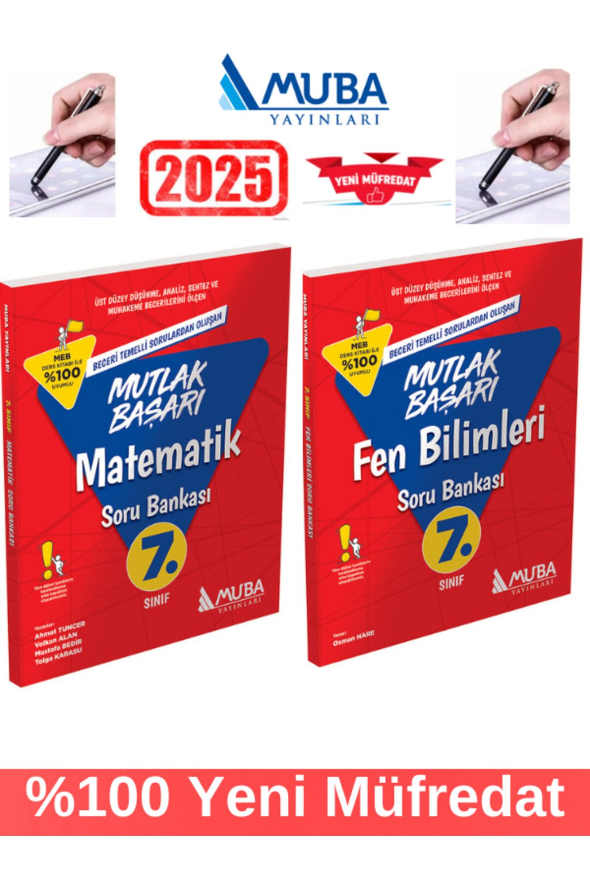 Orijinal Yayınları Muba 2025 7.Sınıf Mutlak Başarı Matematik-Fen  %100 Yeni Müfredat Soru Bankası+Kalem