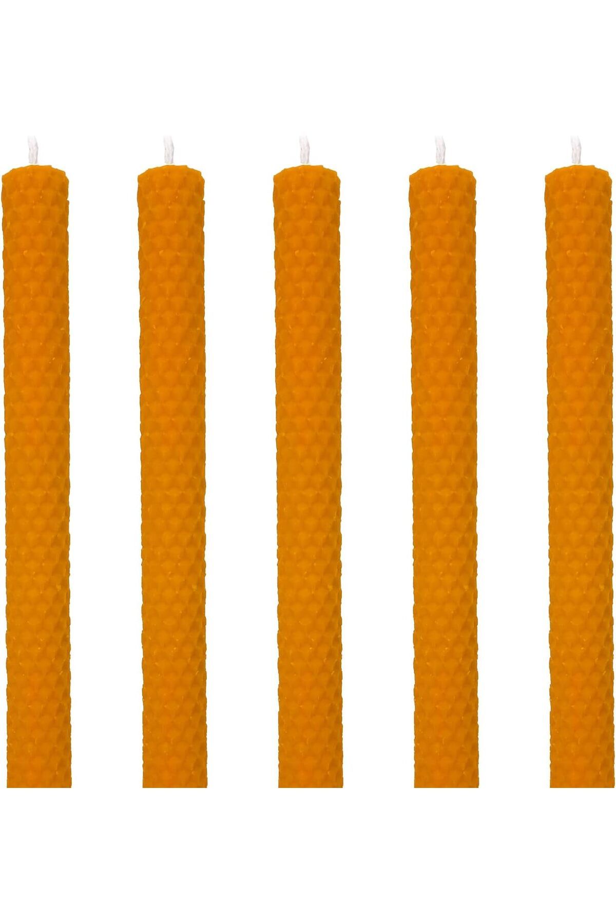 STOREMAX sellbuystore (5 Adet) Şamdan Mumu (21x2Cm) Doğal Petek Balmumu Seti Beeswax Bal Mumu Mum Özel Dek