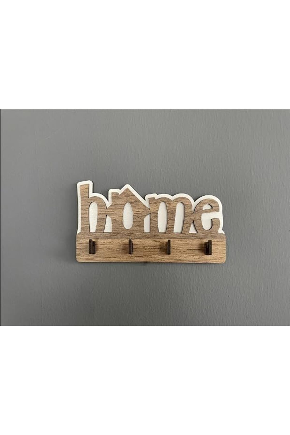 STOREMAX Home Ahşap Duvar Dekoru Anahtar Askısı Dekoratif Anahtar Askılığı Hediyelik (17x9cm)