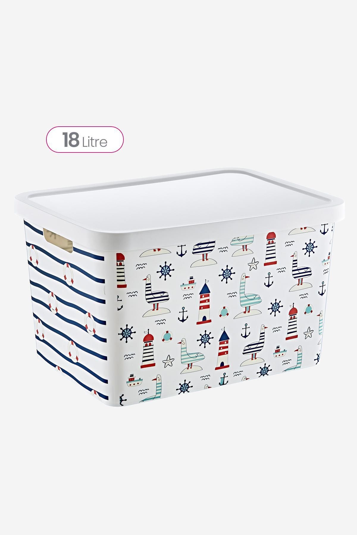 Smartware-Stafi Patterned Multi-Purpose Box with Lid 18 LT 2