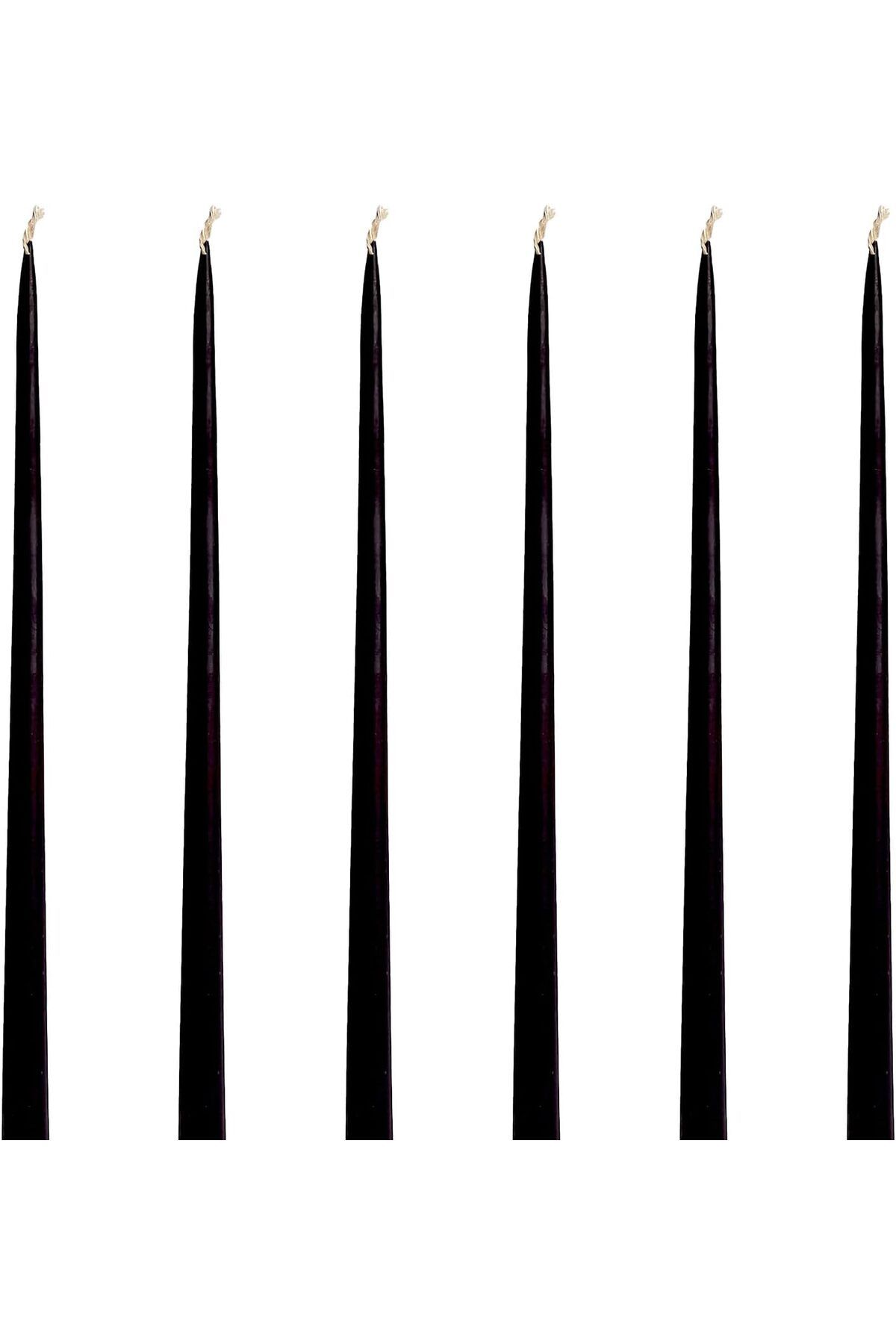 STOREMAX sellbuystore (6 Adet X 35Cm) Konik Balmumu Mum Şamdan Mumu Doğal Petek Bal Mumu Mum Siyah Dekorati