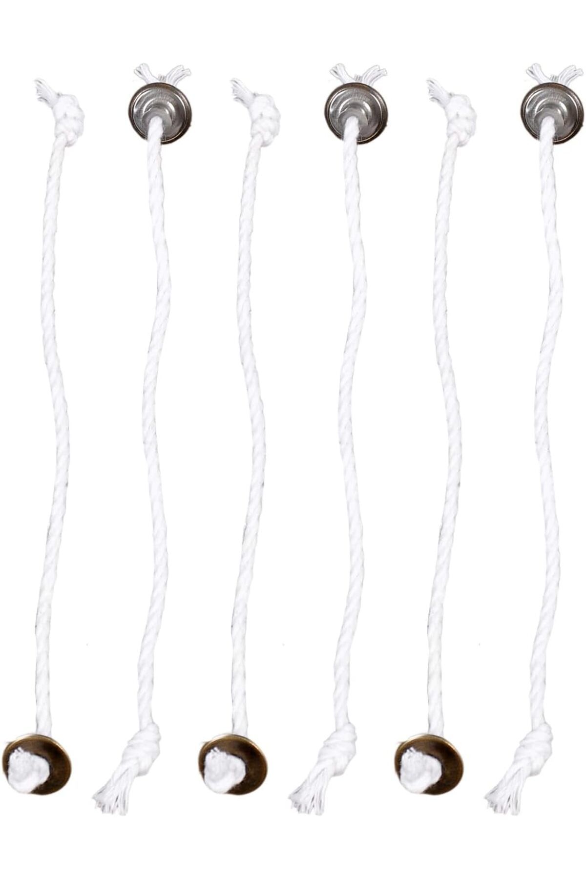 yenibagshop Kopçalı Kandil Fitil Fitili İp Kalınllığı 4 mm 6 Adet Set