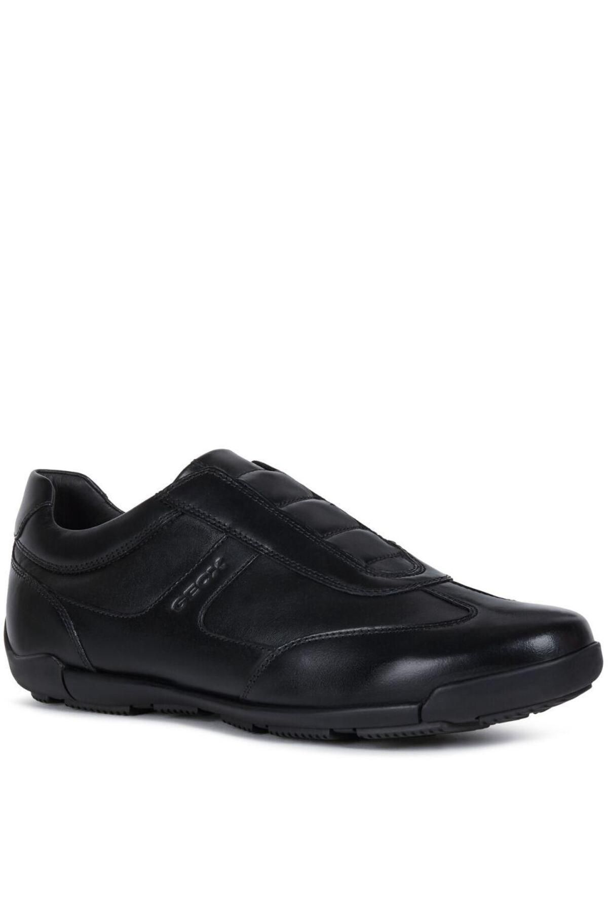 Geox-Black Flats Mens Shoes 2