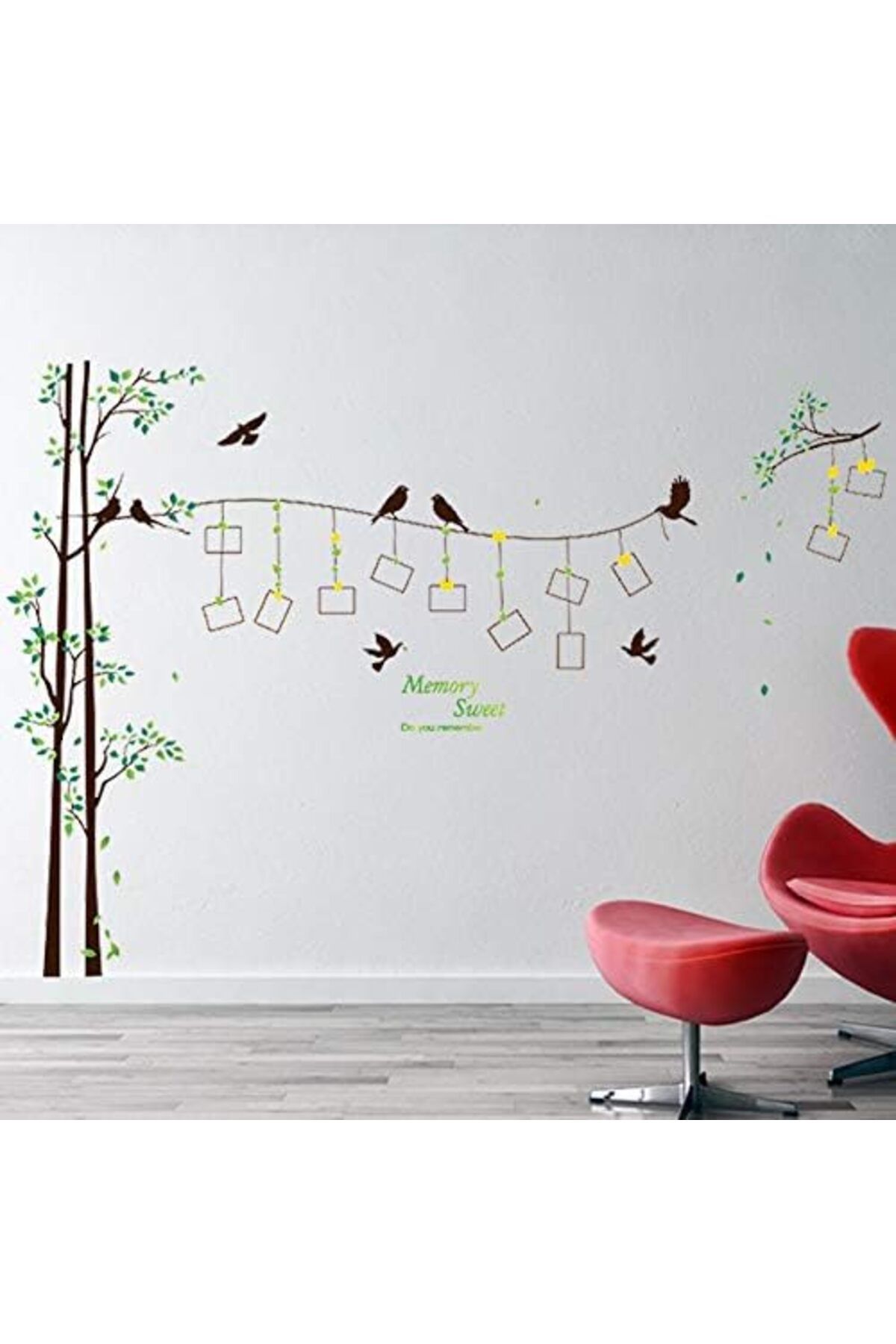 STOREMAX nffashopm Kids Fotoğraf Resim Çerçeveli Ağaç Ev Dekorasyonu Duvar Dekoru Sticker storestarx 105