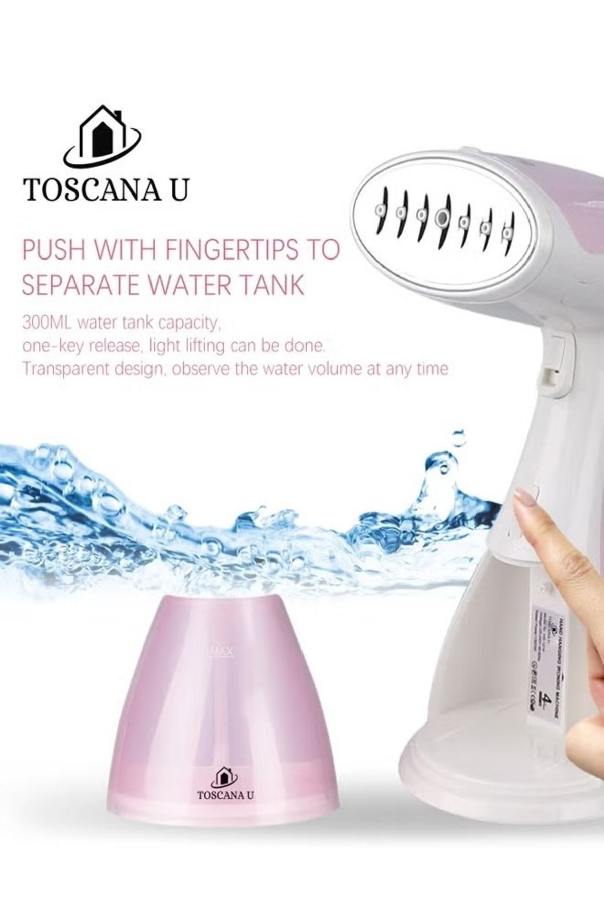 TOSCANA U-مكواة بخار عالية الطاقة 1500 واط 300 مل 4