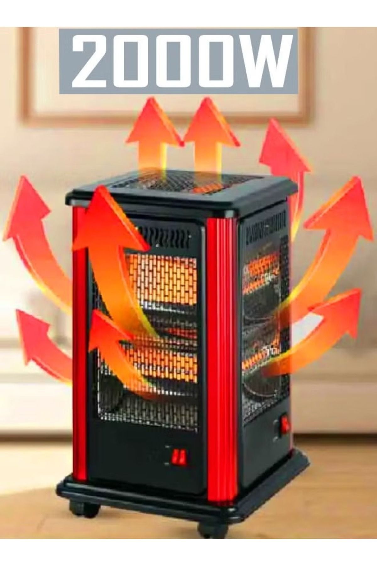 TOSCANA U-Electric quartz heater and space heater, 2000 watts, 5 heating directions and automatic shut-off 2
