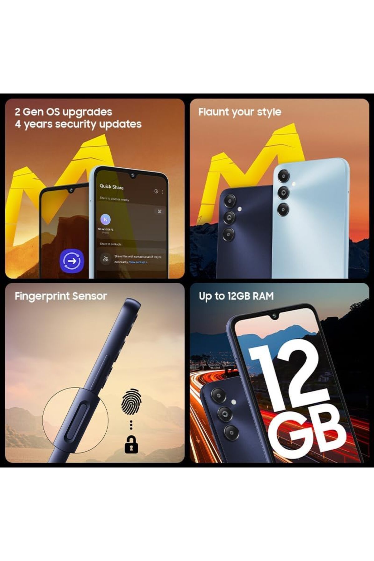 Samsung-Galaxy M14 4G (Sapphire Blue,4GB,64GB) | 8GB RAM with RAM Plus | 4