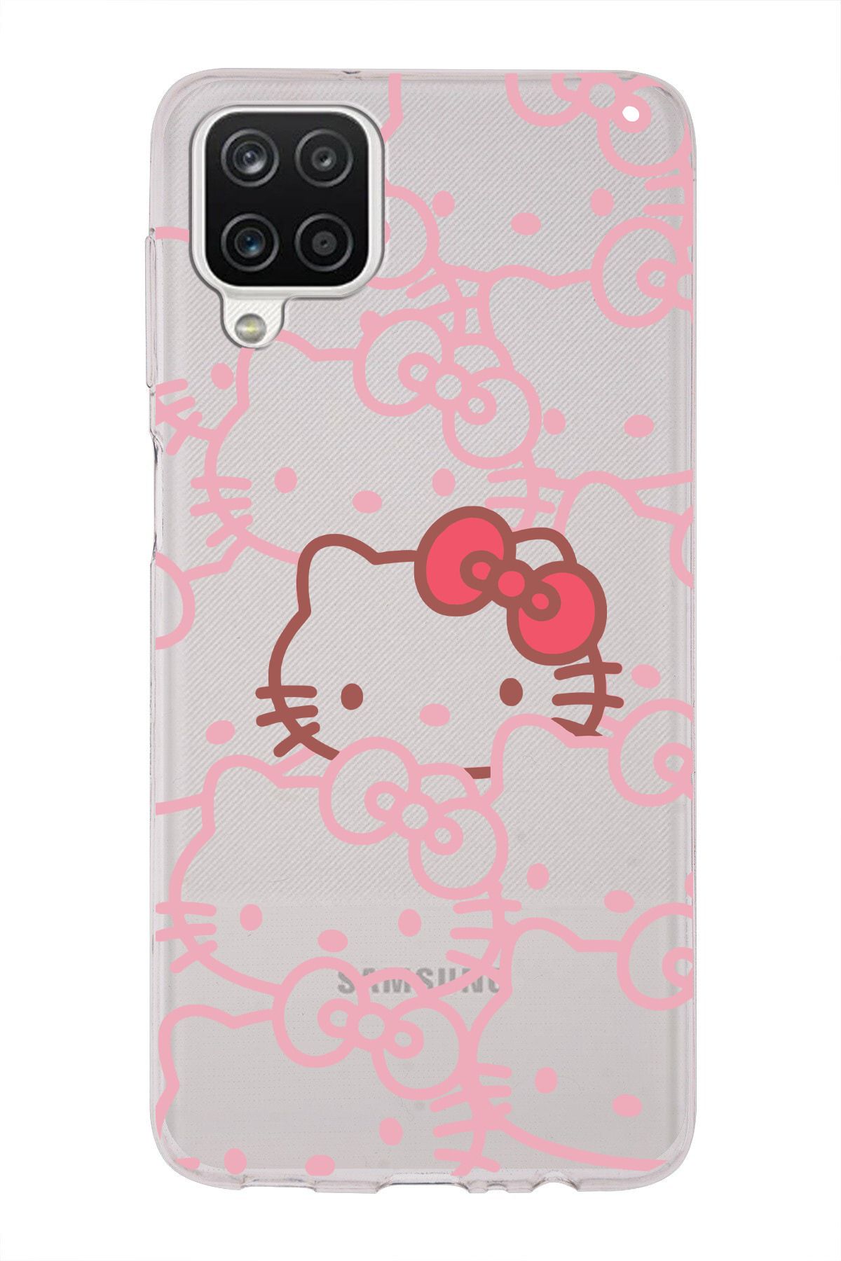 moonset Samsung Galaxy M33 Uyumlu Hello Kitty Tasarımlı Baskılı Şeffaf Telefon Kılıfı